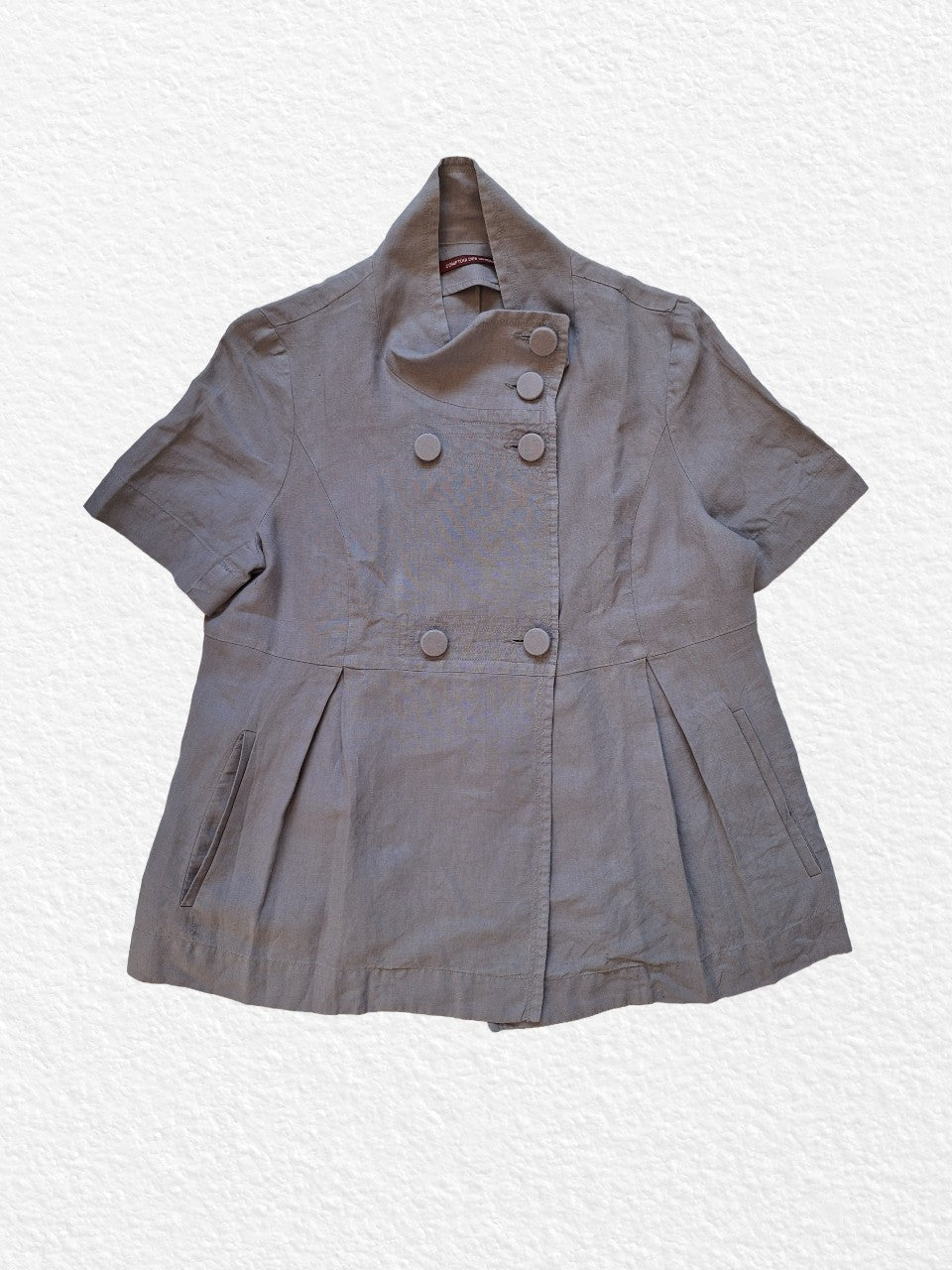 Veste grise style japonais manches courtes