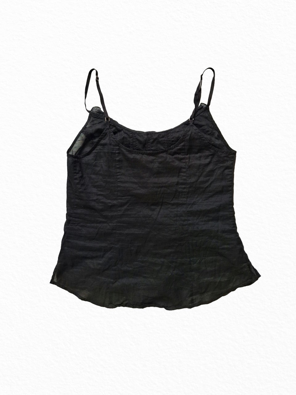 Top noir Ralph Lauren avec coutures et détails uniques