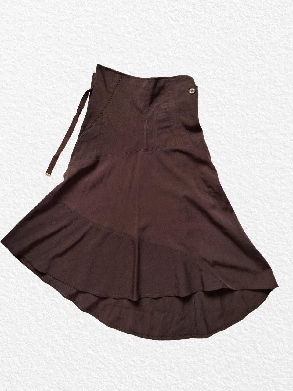Jupe longue marron style japonais avec ceinture