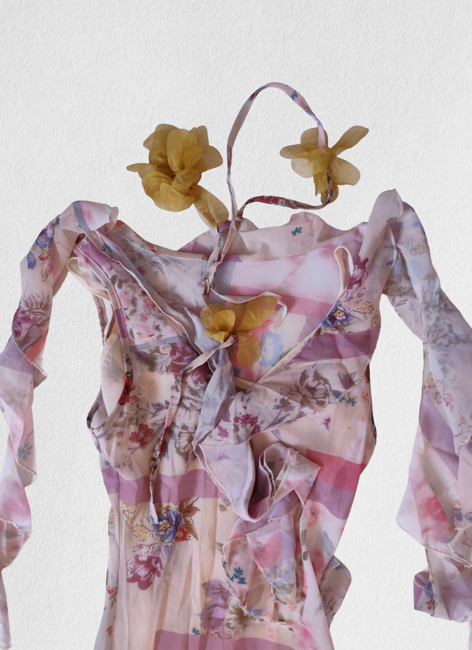 Robe florale rose chic