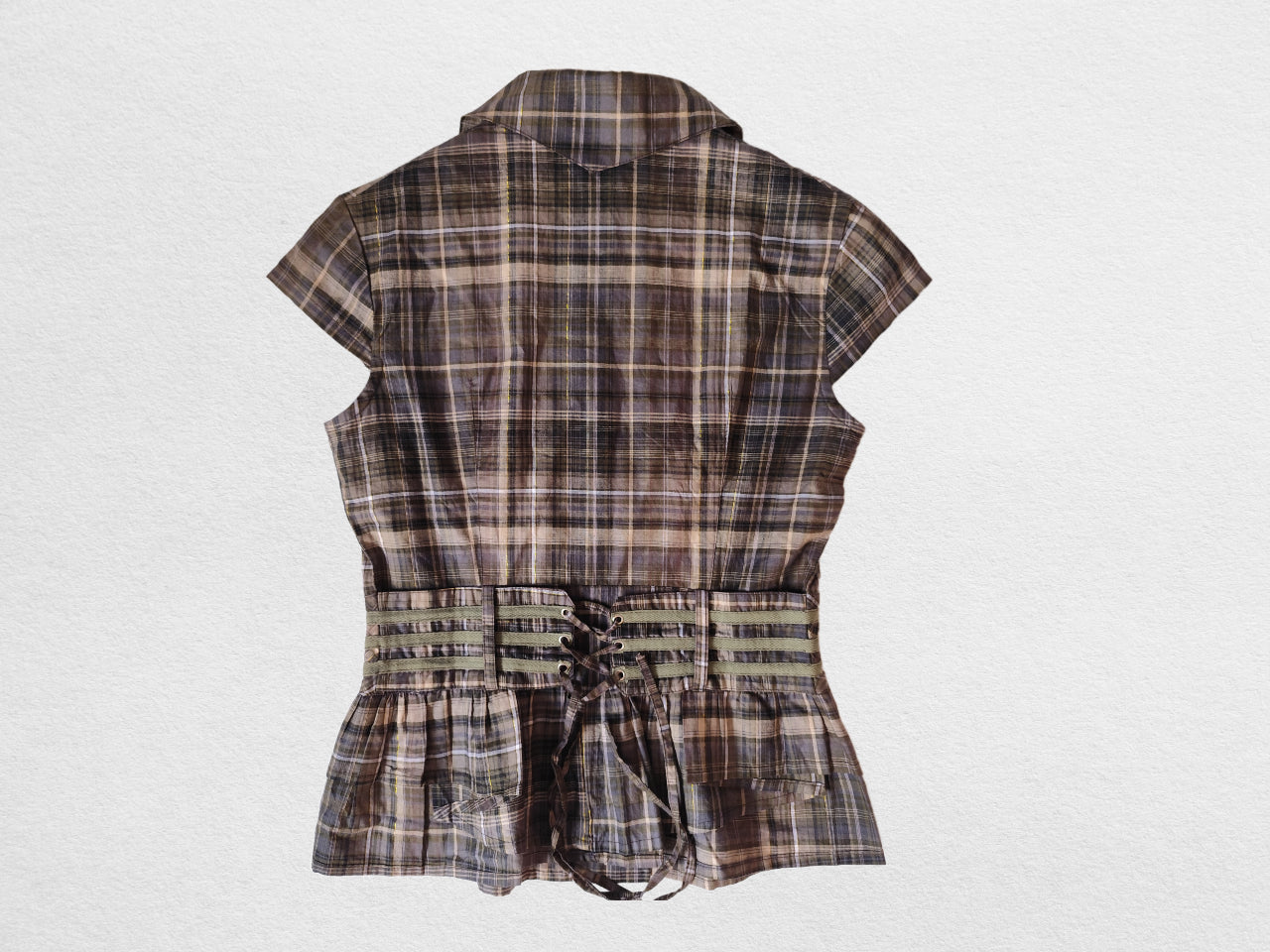 Chemise à carreaux taille corset