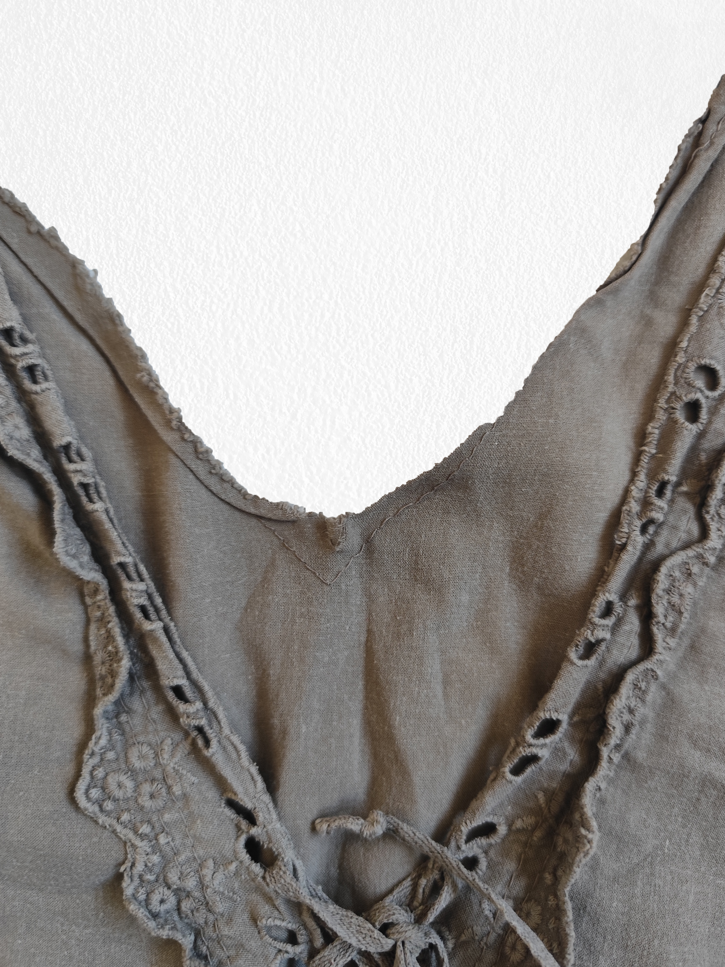 Haut vintage sans manches brun-vert