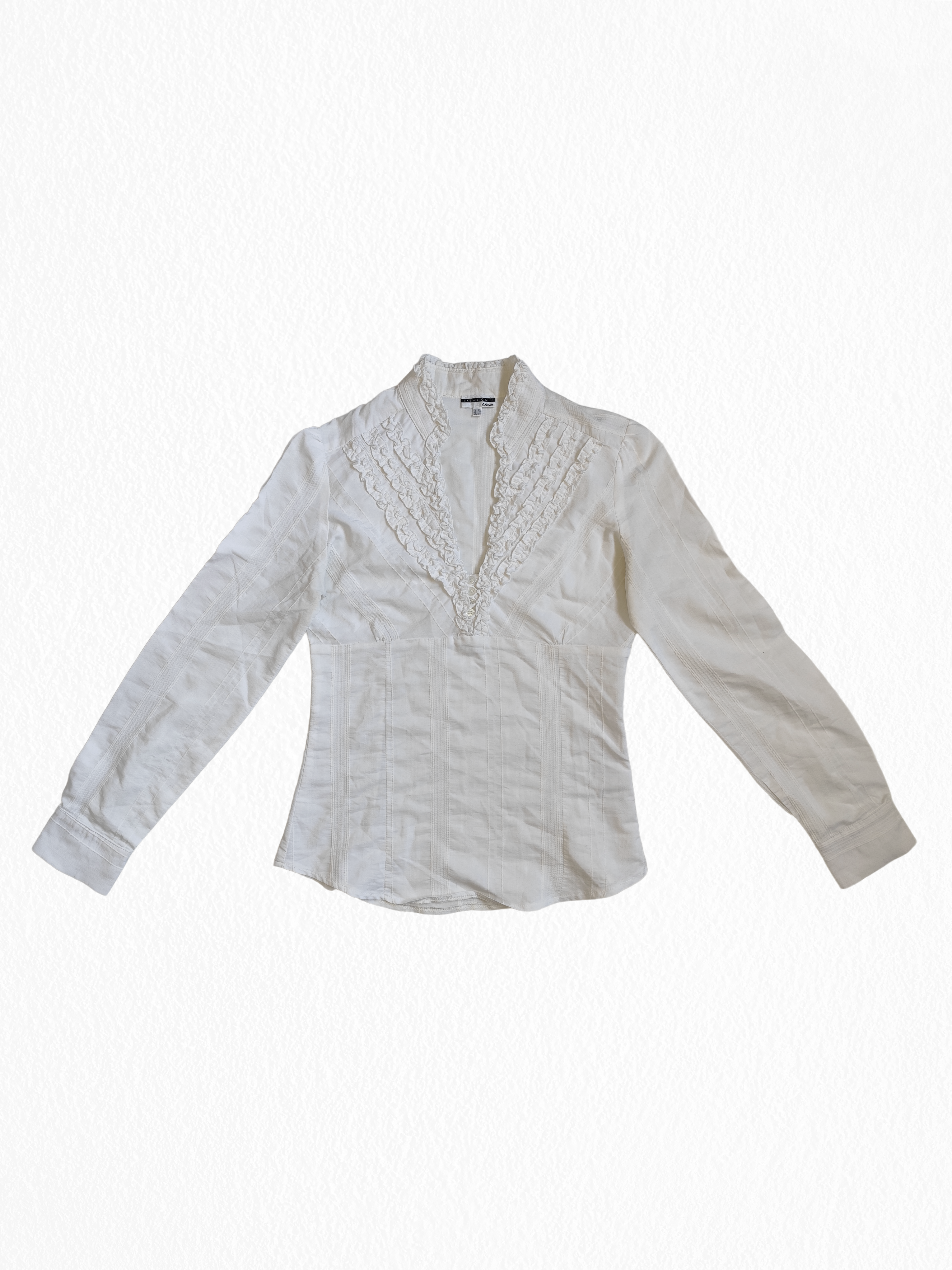 Chemise vintage style babydoll avec broderies et fermeture éclair