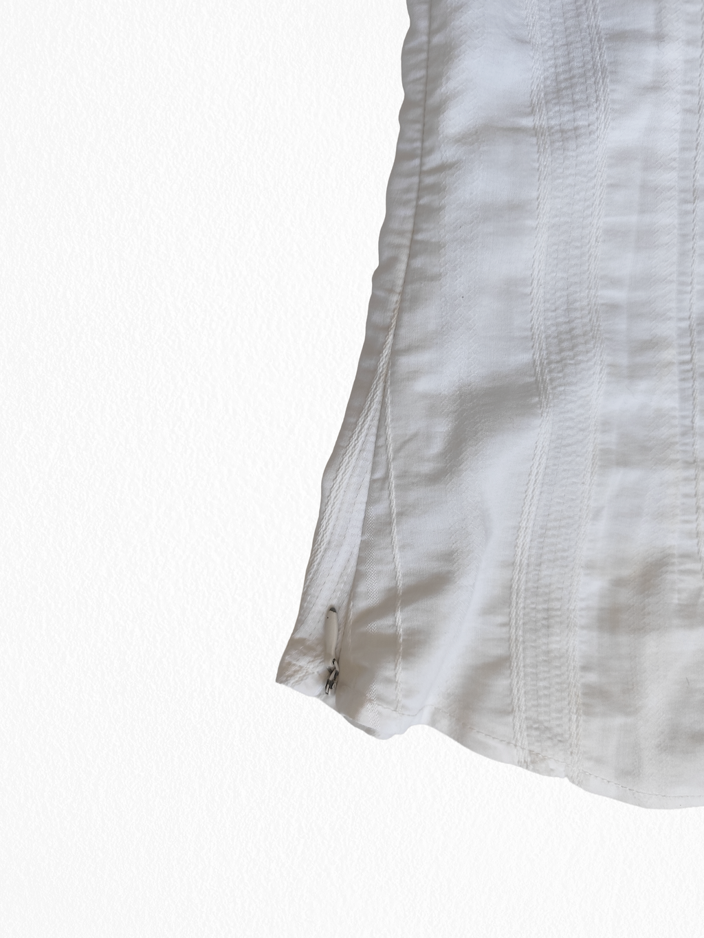 Chemise vintage style babydoll avec broderies et fermeture éclair