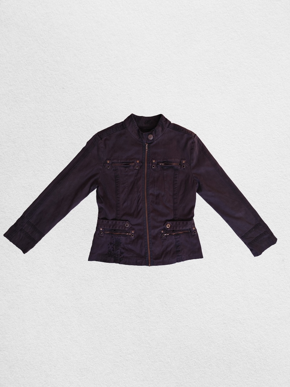 Veste marron avec manches zippées