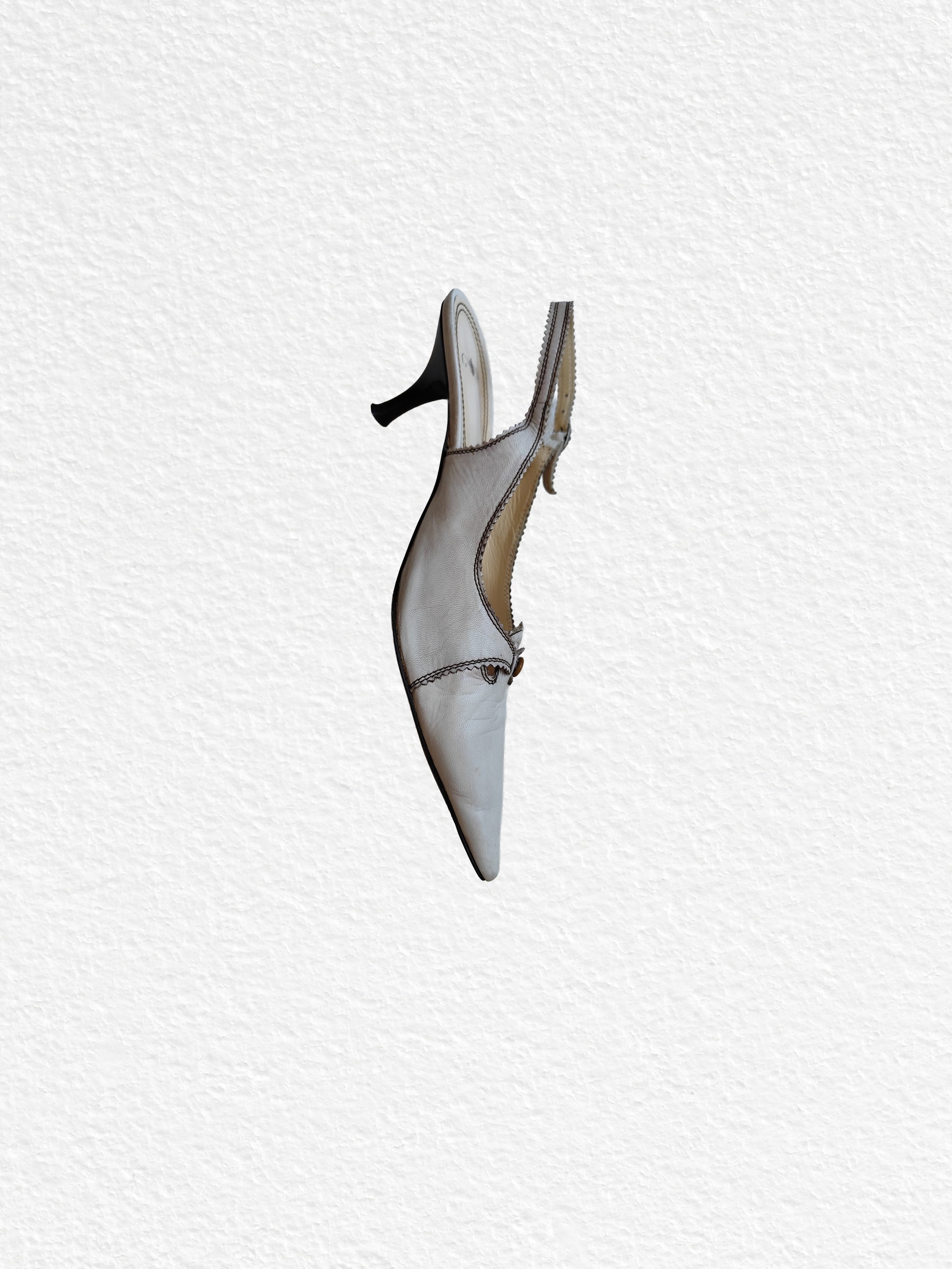 Talon en cuir Blanc