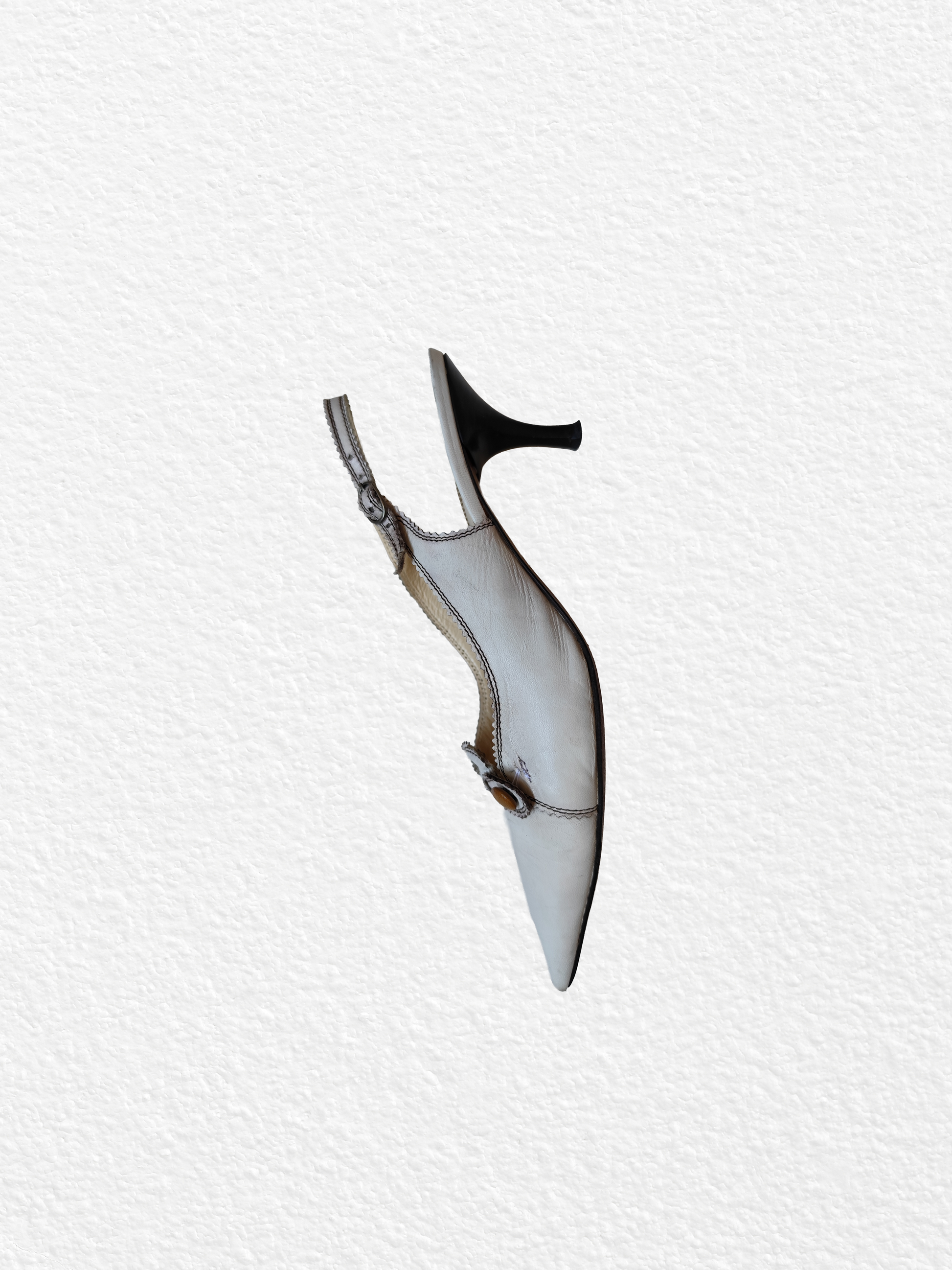 Talon en cuir Blanc