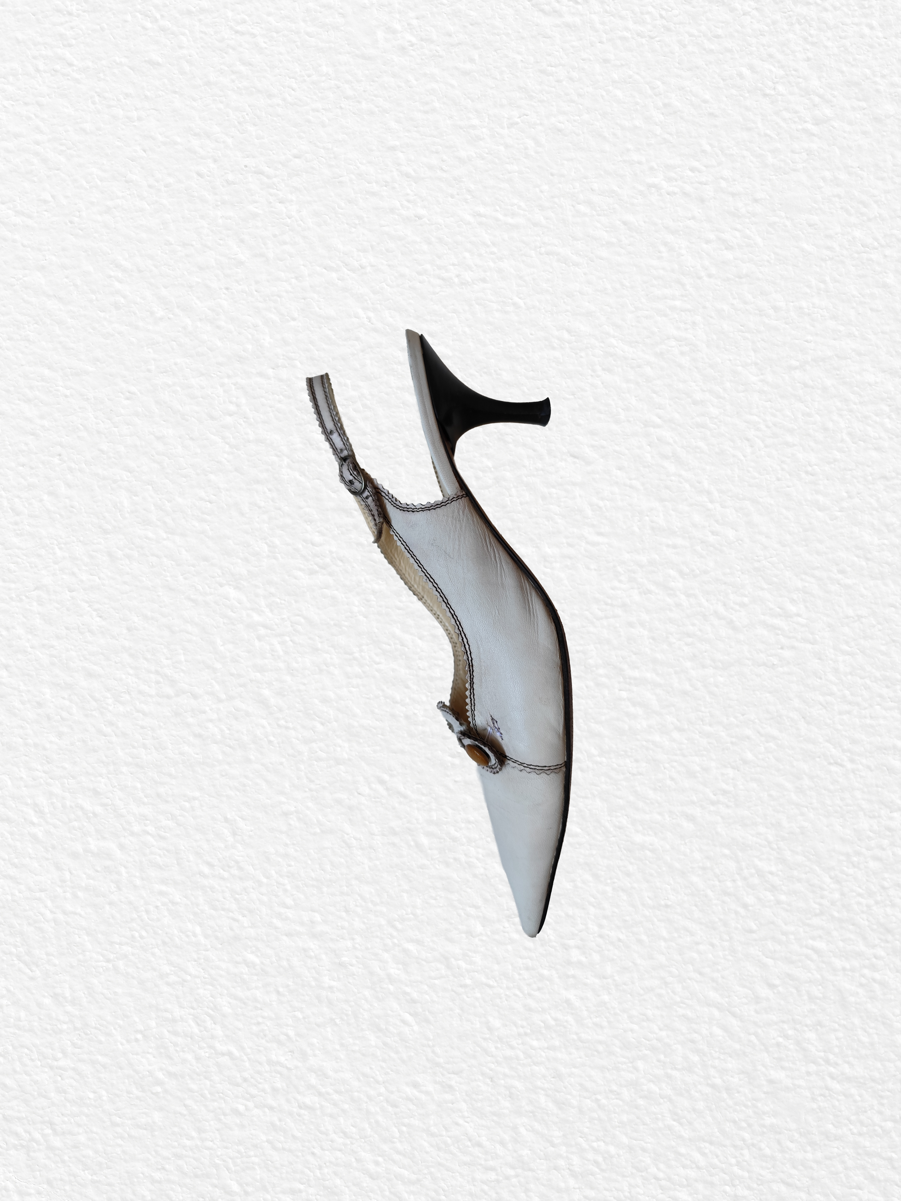 Talon en cuir Blanc
