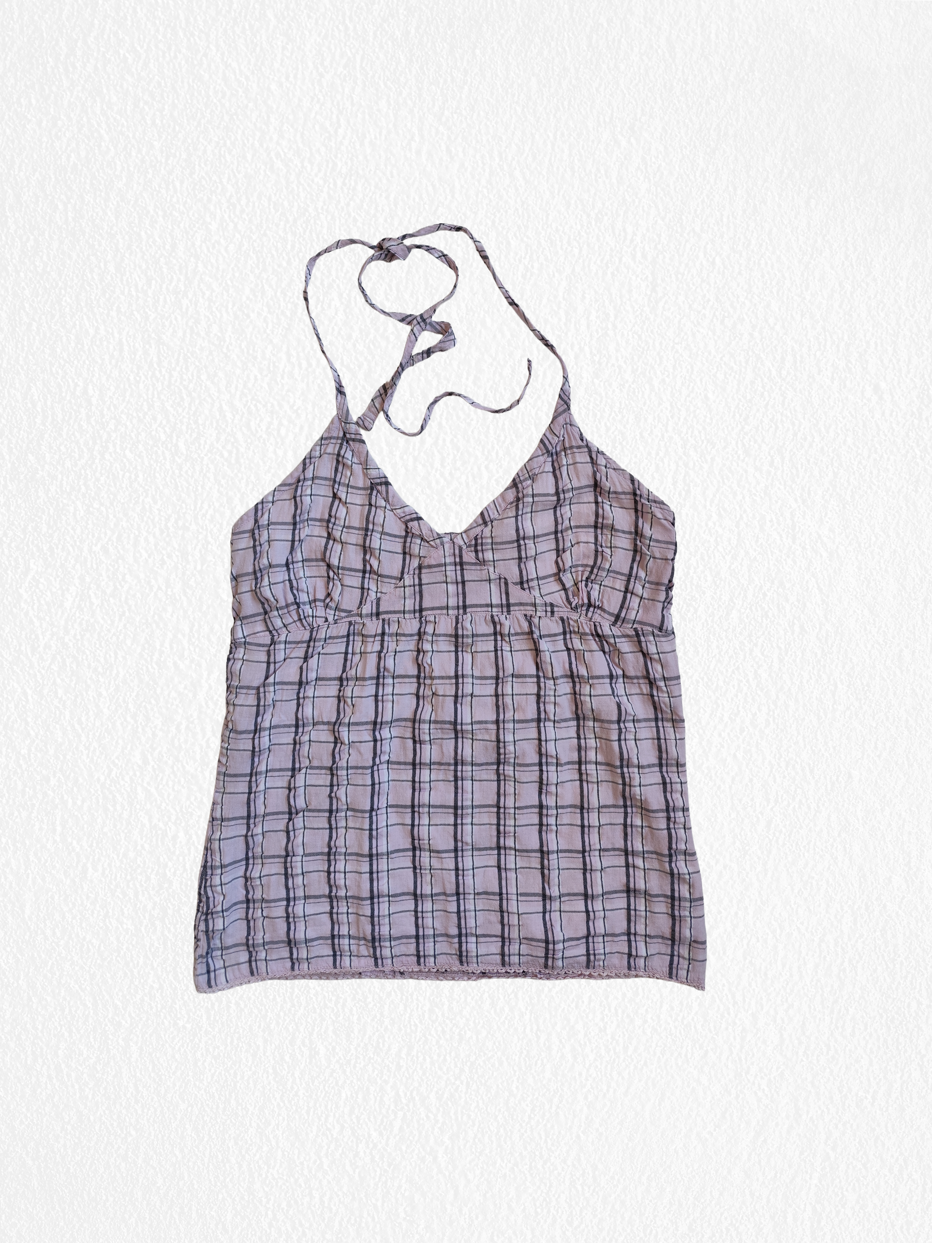 Haut vintage avec motif à carreaux.