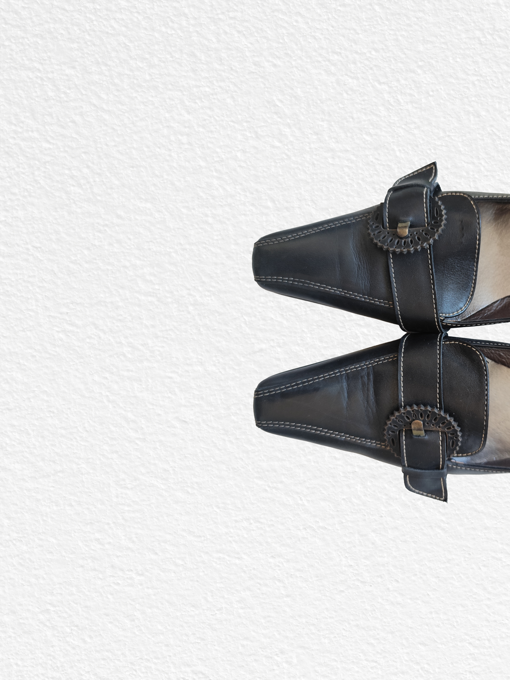 chaussures en cuir noir