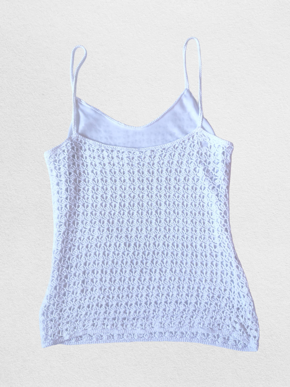 Débardeur en maille crochet blanc