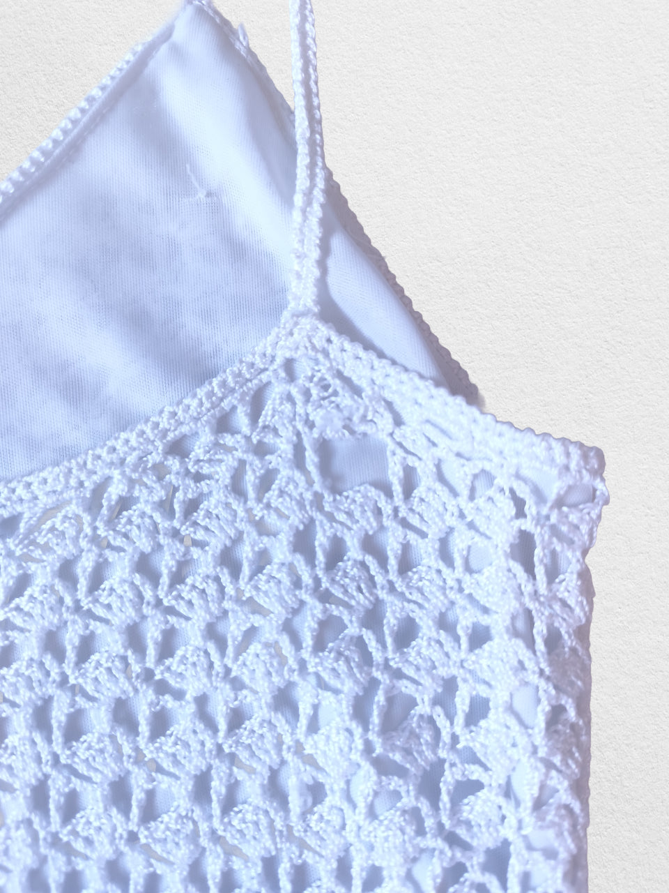 Débardeur en maille crochet blanc