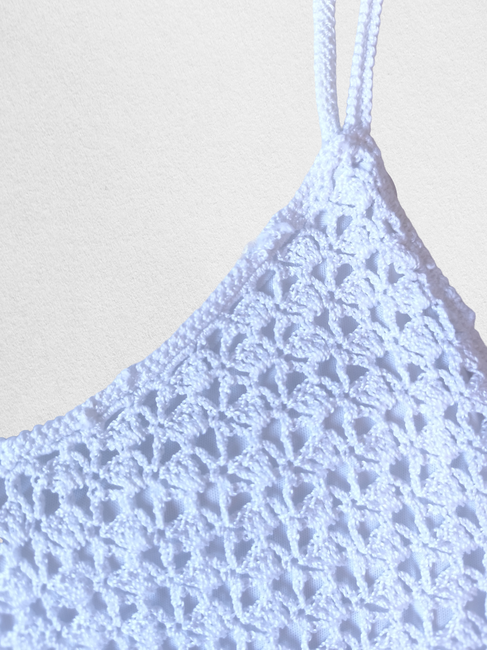 Débardeur en maille crochet blanc