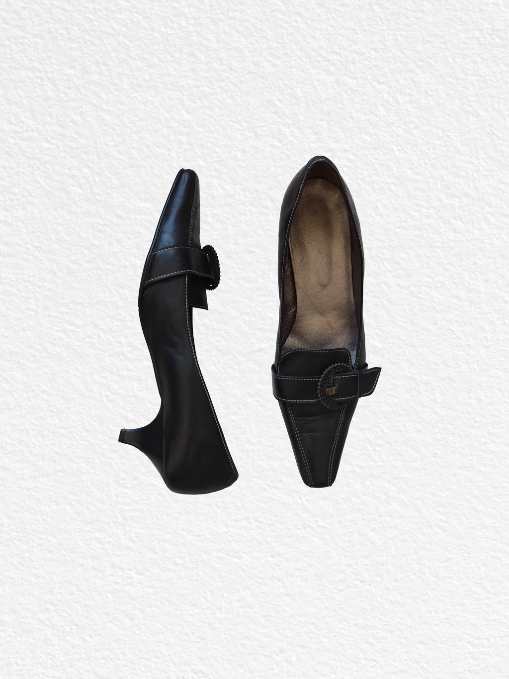 chaussures en cuir noir