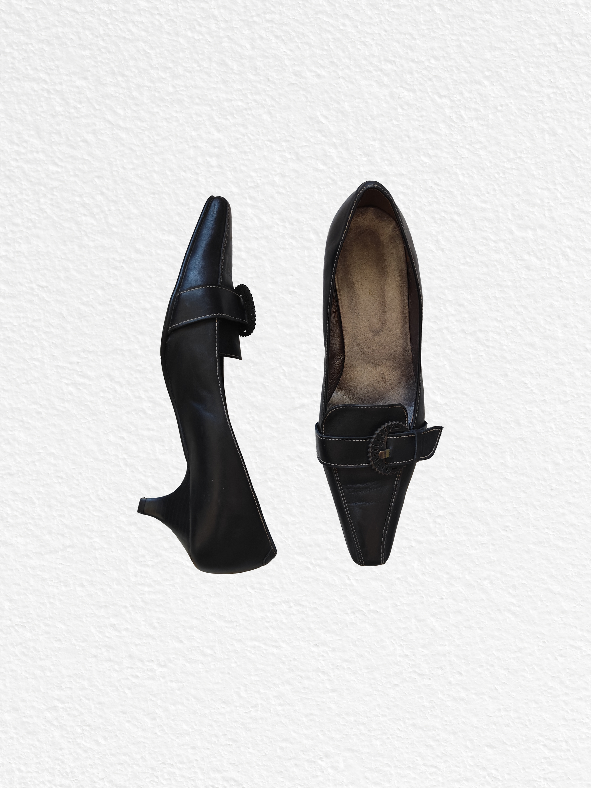 chaussures en cuir noir