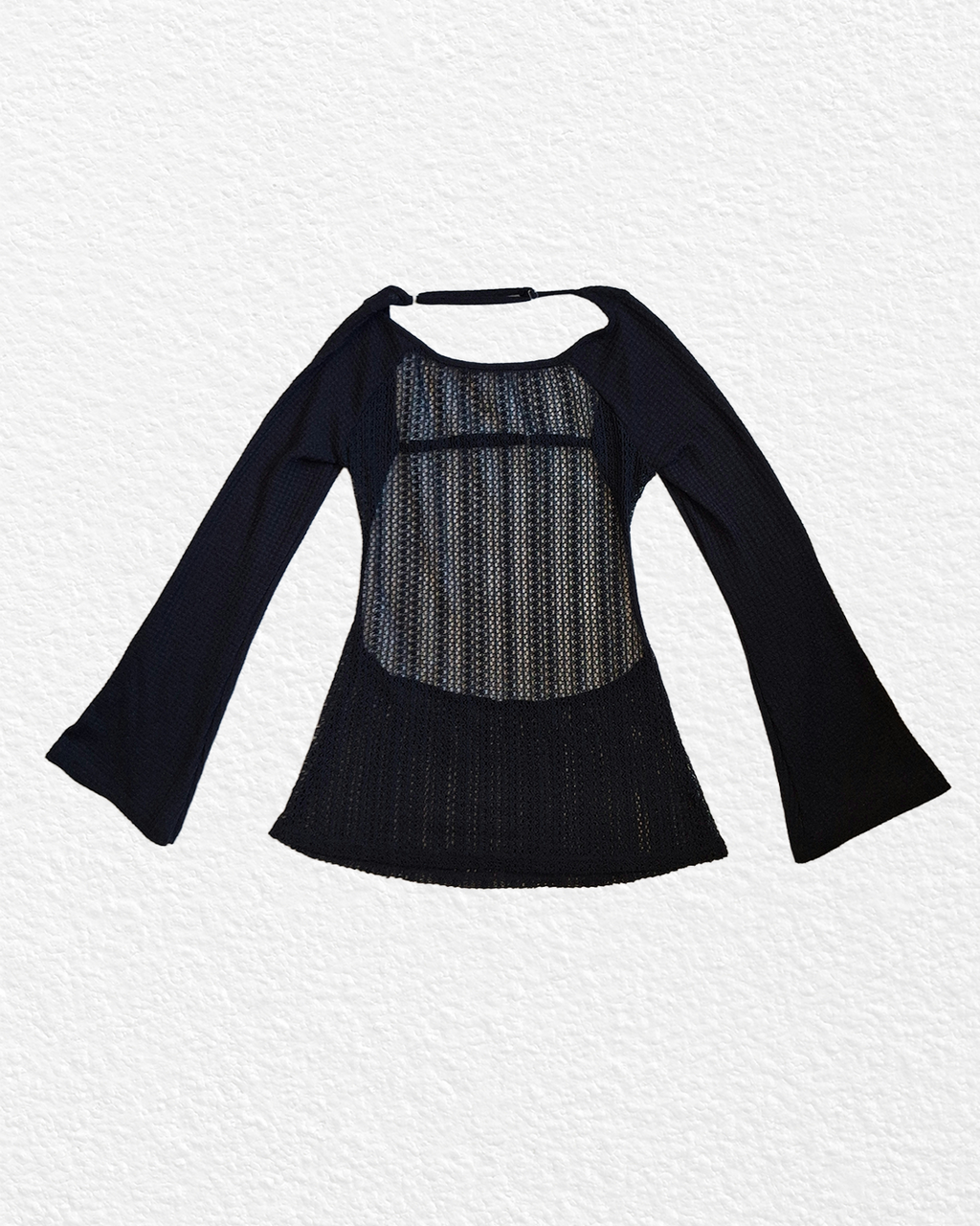 Vintage Black Net Shawl - S,M