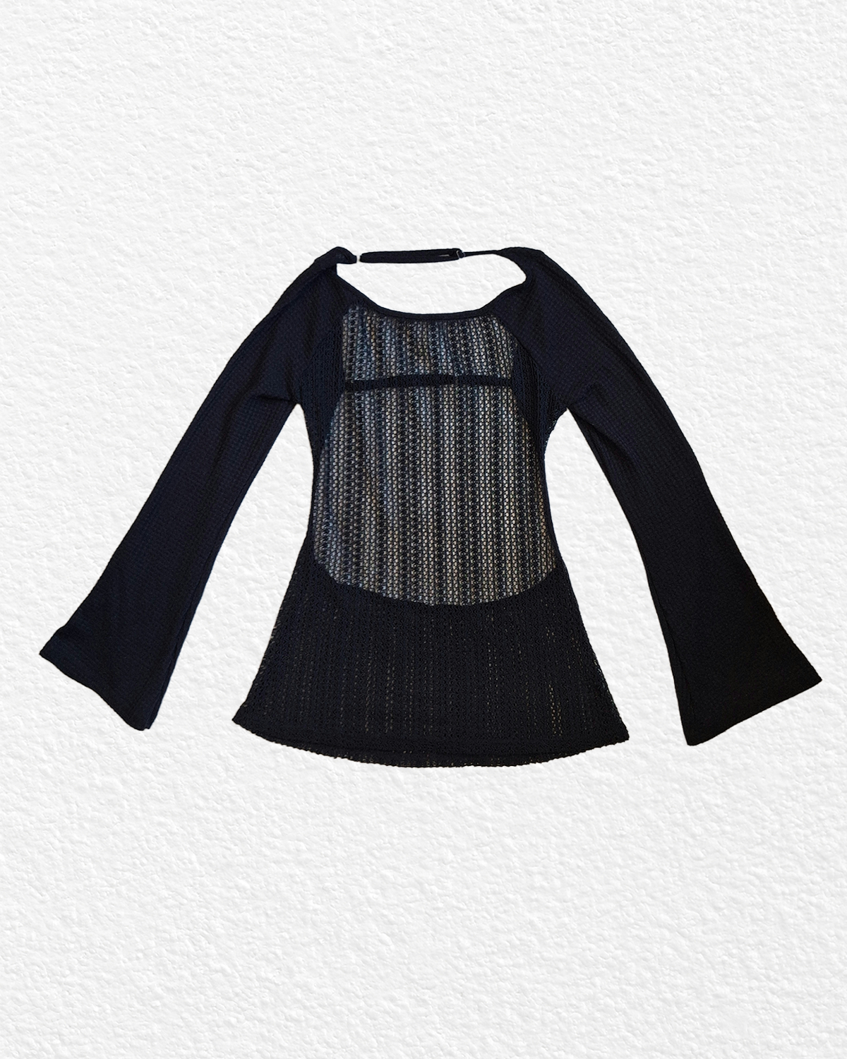 Vintage Black Net Shawl - S,M