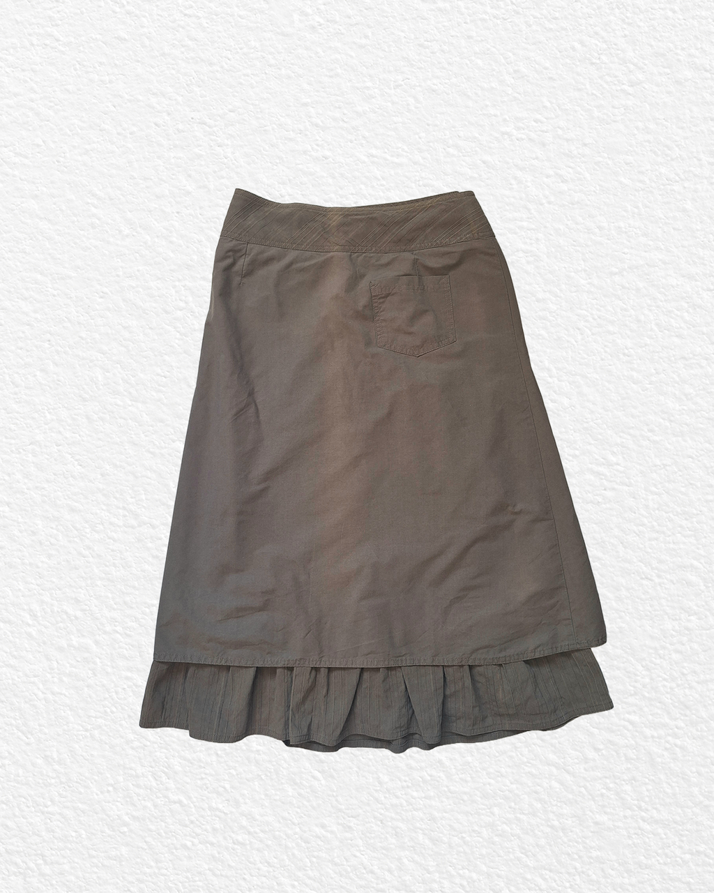 Japanese acid-washed khaki skirt - M