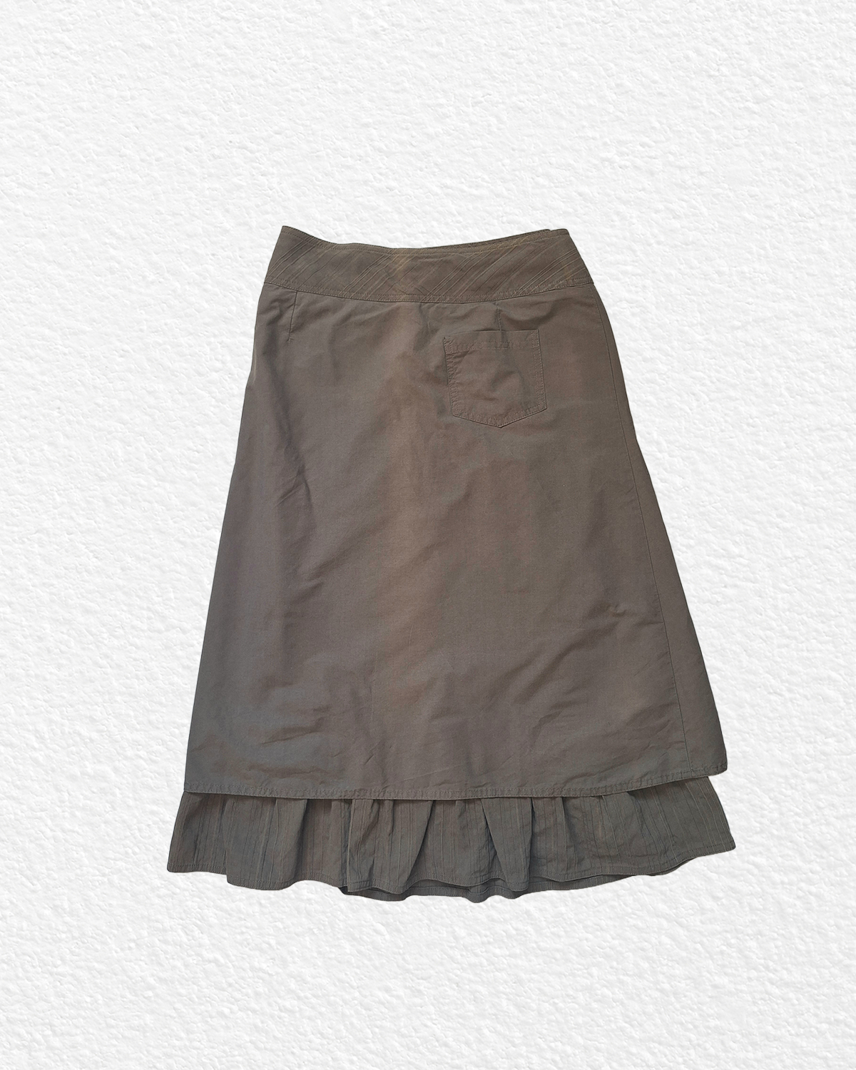 Japanese acid-washed khaki skirt - M