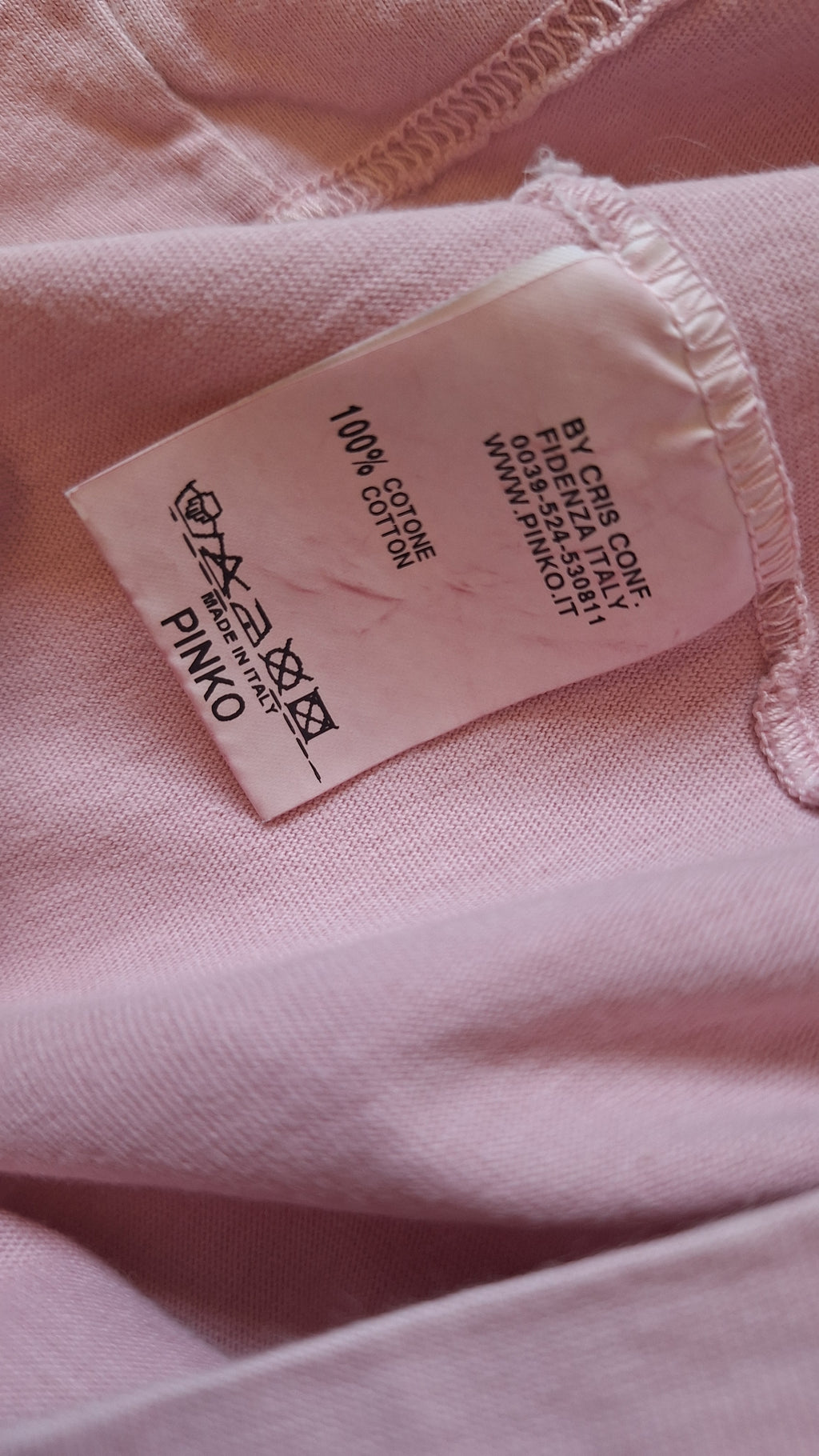 MADE IN ITALY Pinko blush pink graphic tank top — S