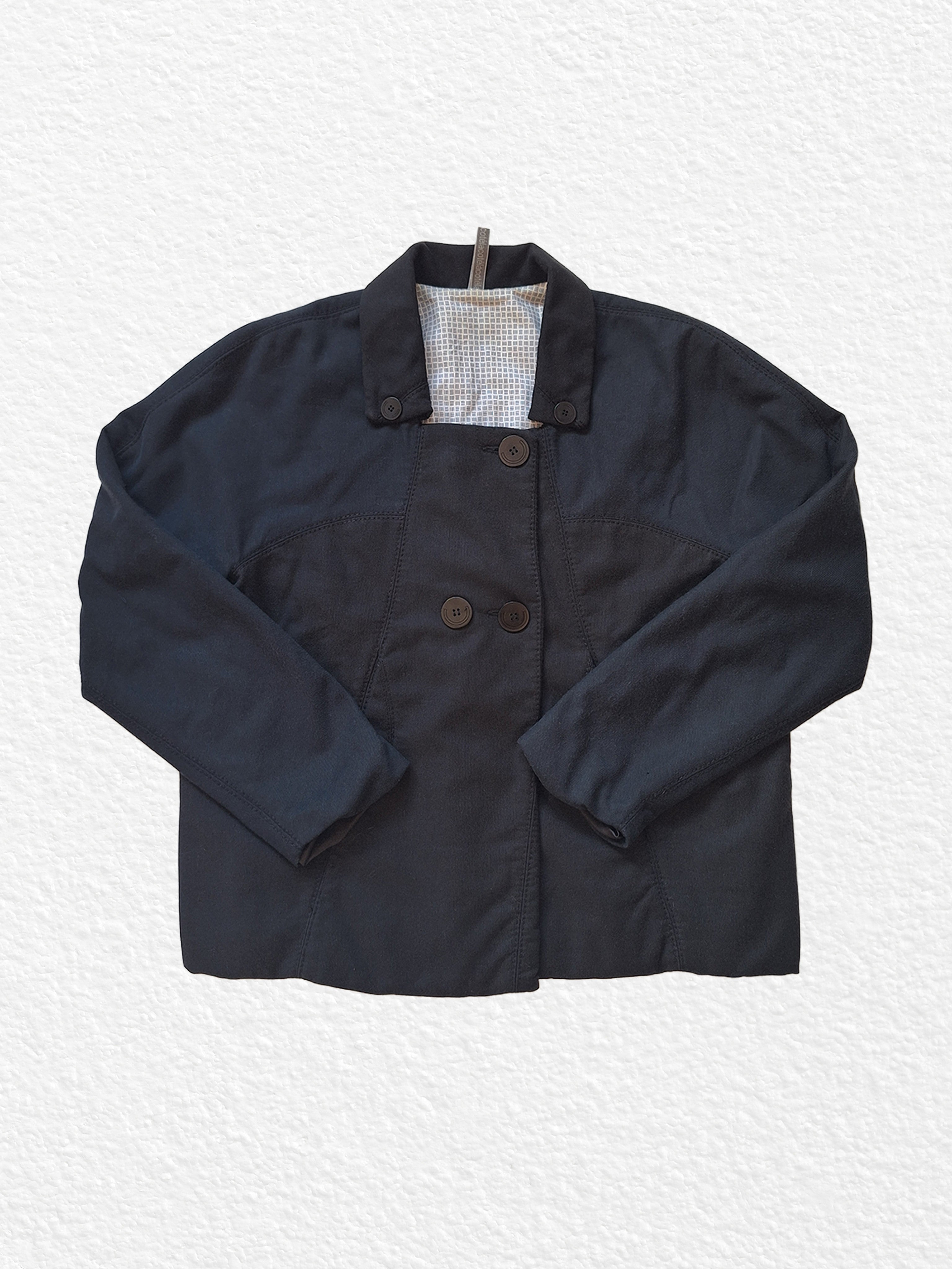 Winter black button-up jacket