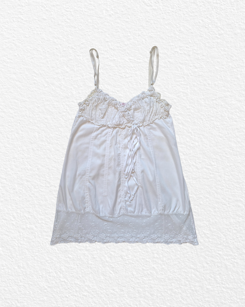 Made in Italy white embroidered cami - M
