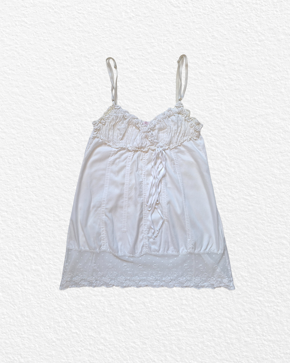Made in Italy white embroidered cami - M
