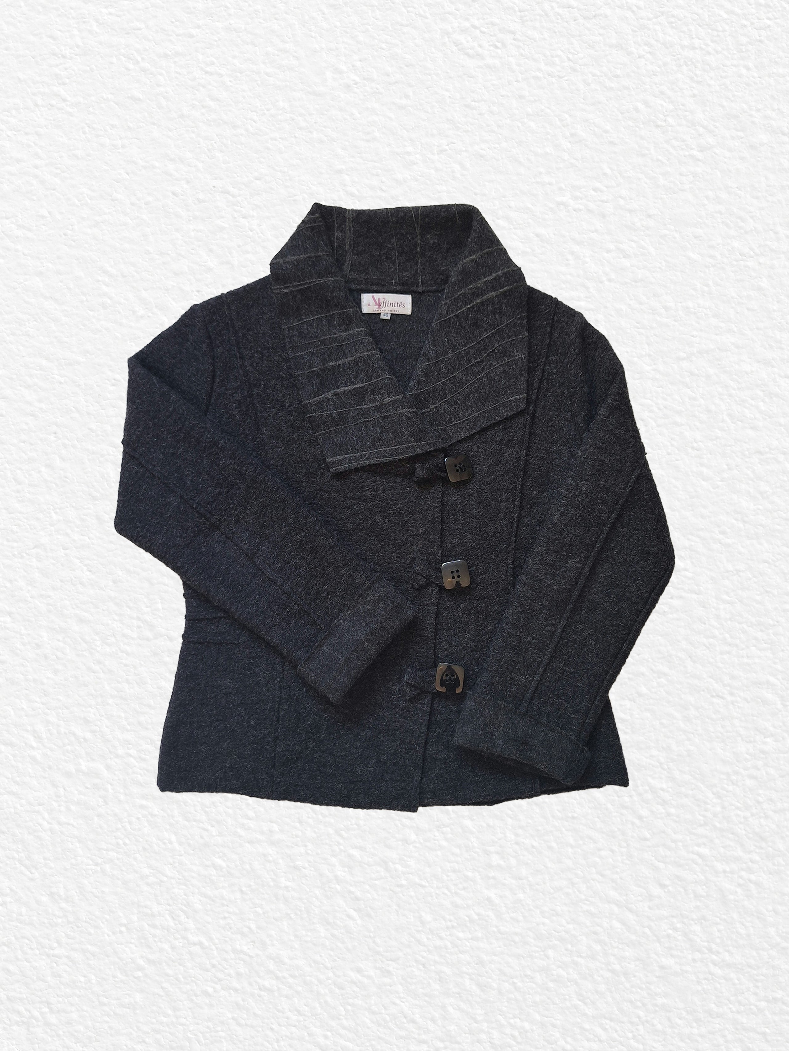 Dark gray button-up jacket