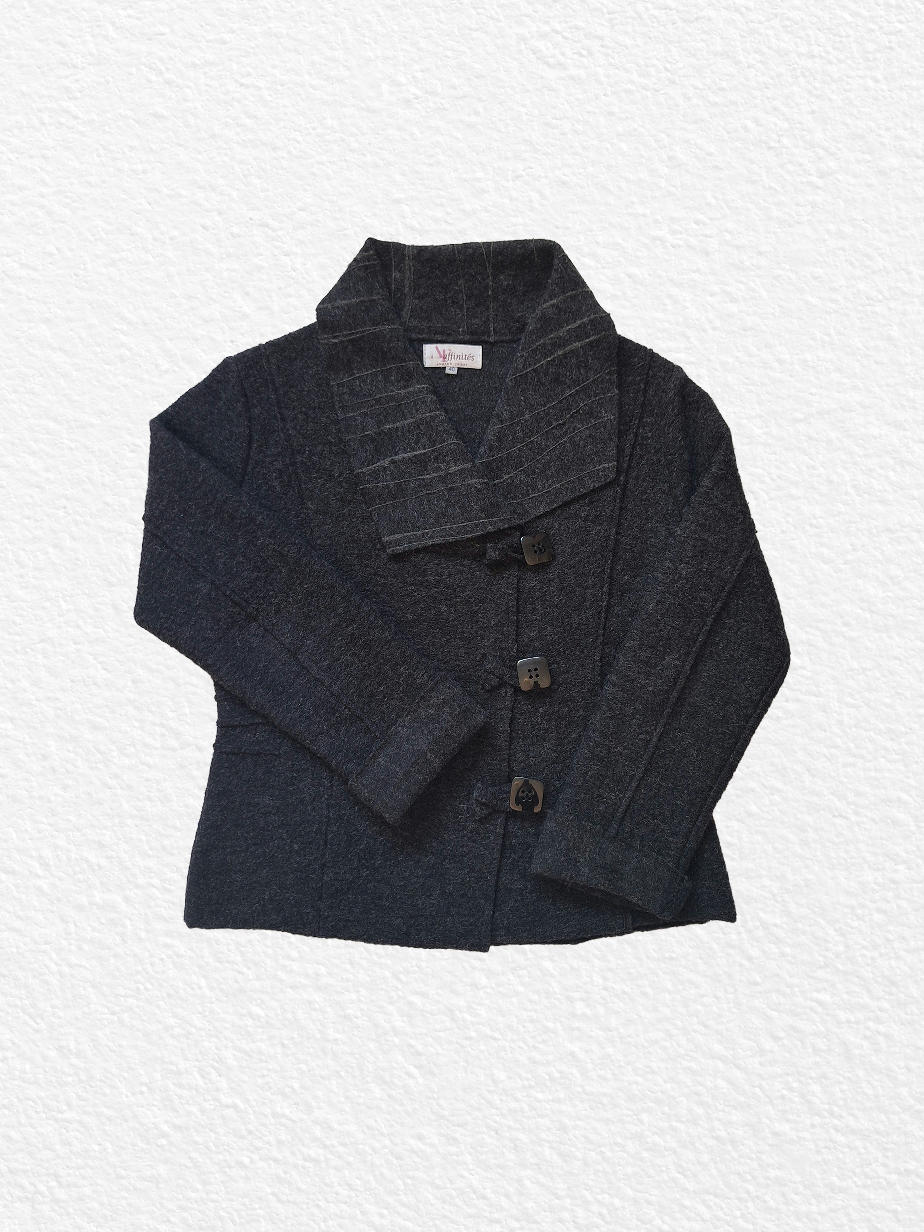 Dark gray button-up jacket