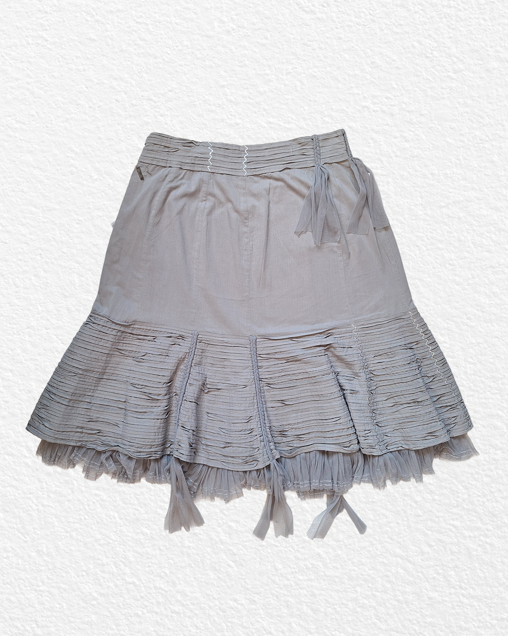 Light grey cotton midi skirt - S