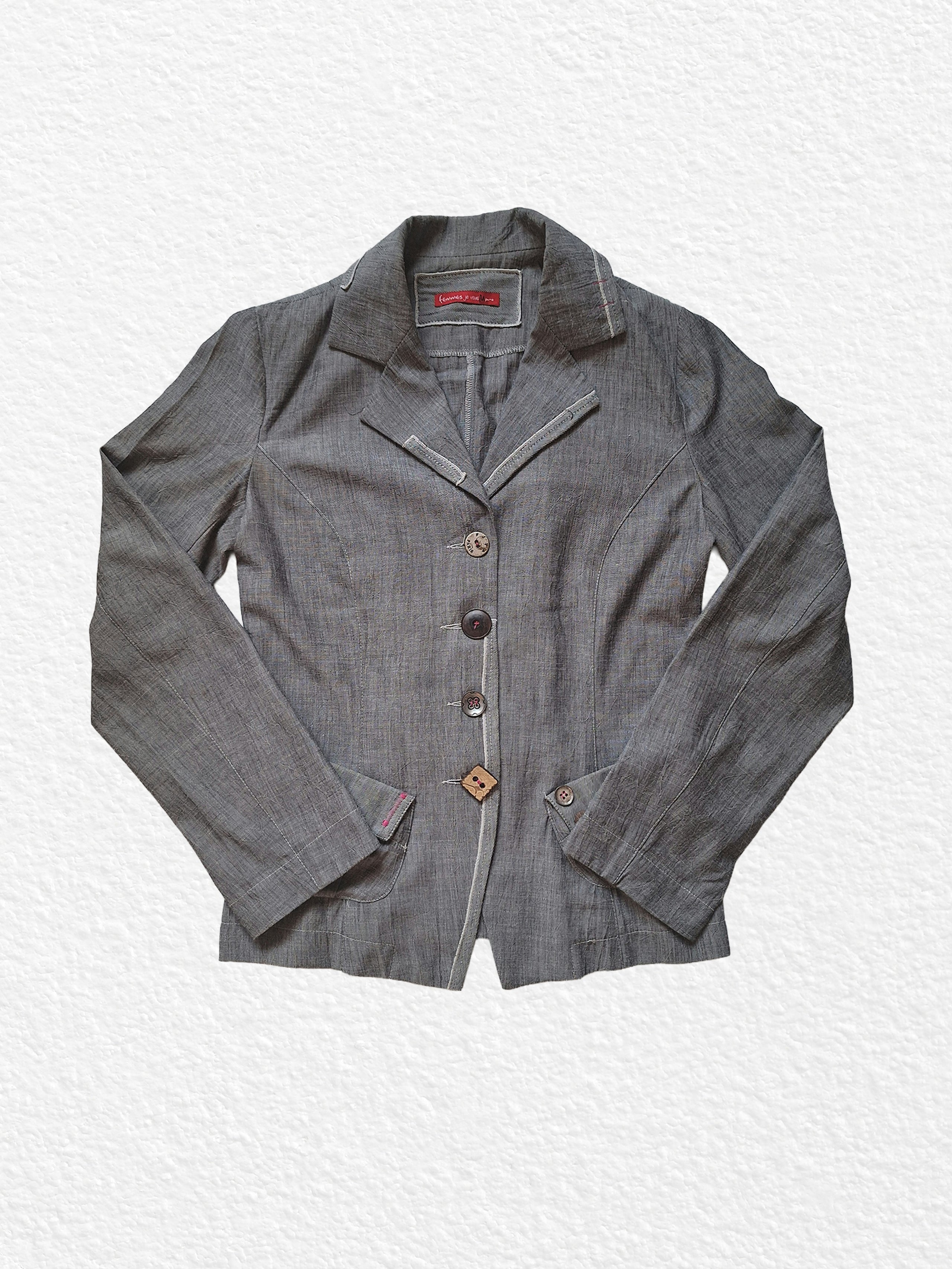 Grey women's blazer jacket