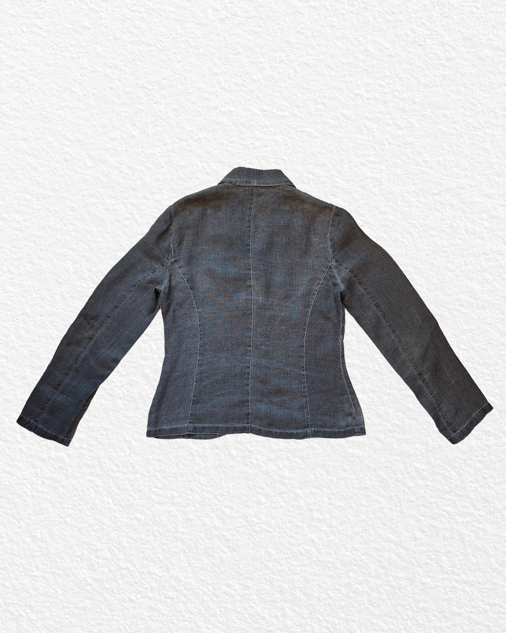 Grey Linen Jacket with Special Stitching - M