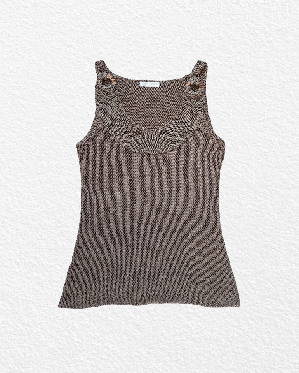 Taupe knit tank top — S