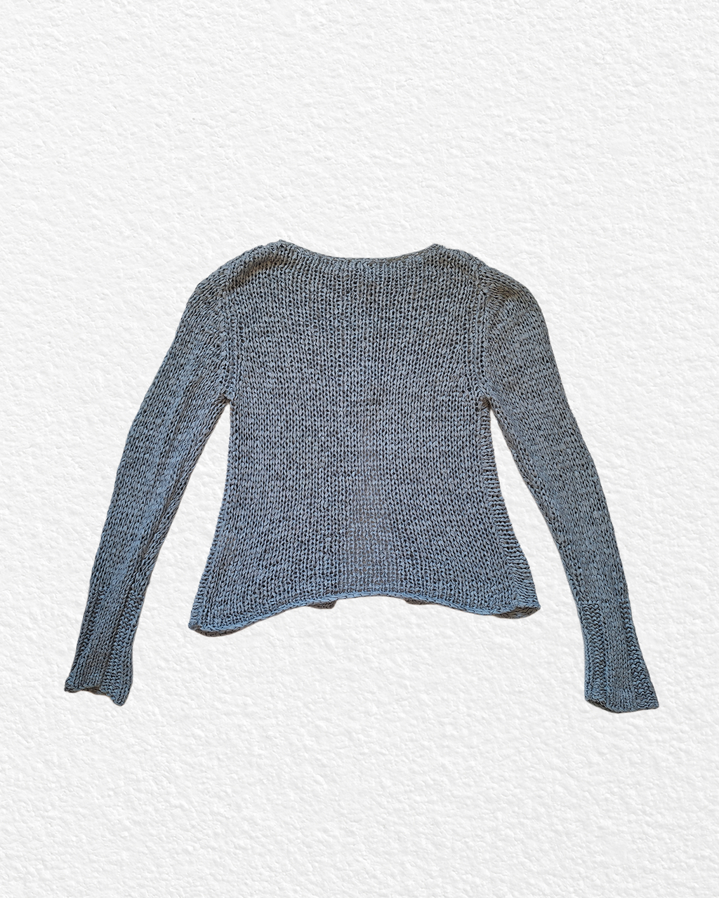 Light Blue Crochet Sweater - M