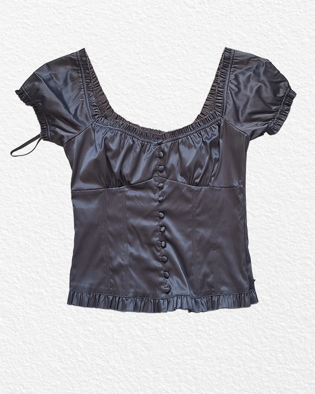 Dark grey satin corset top - M