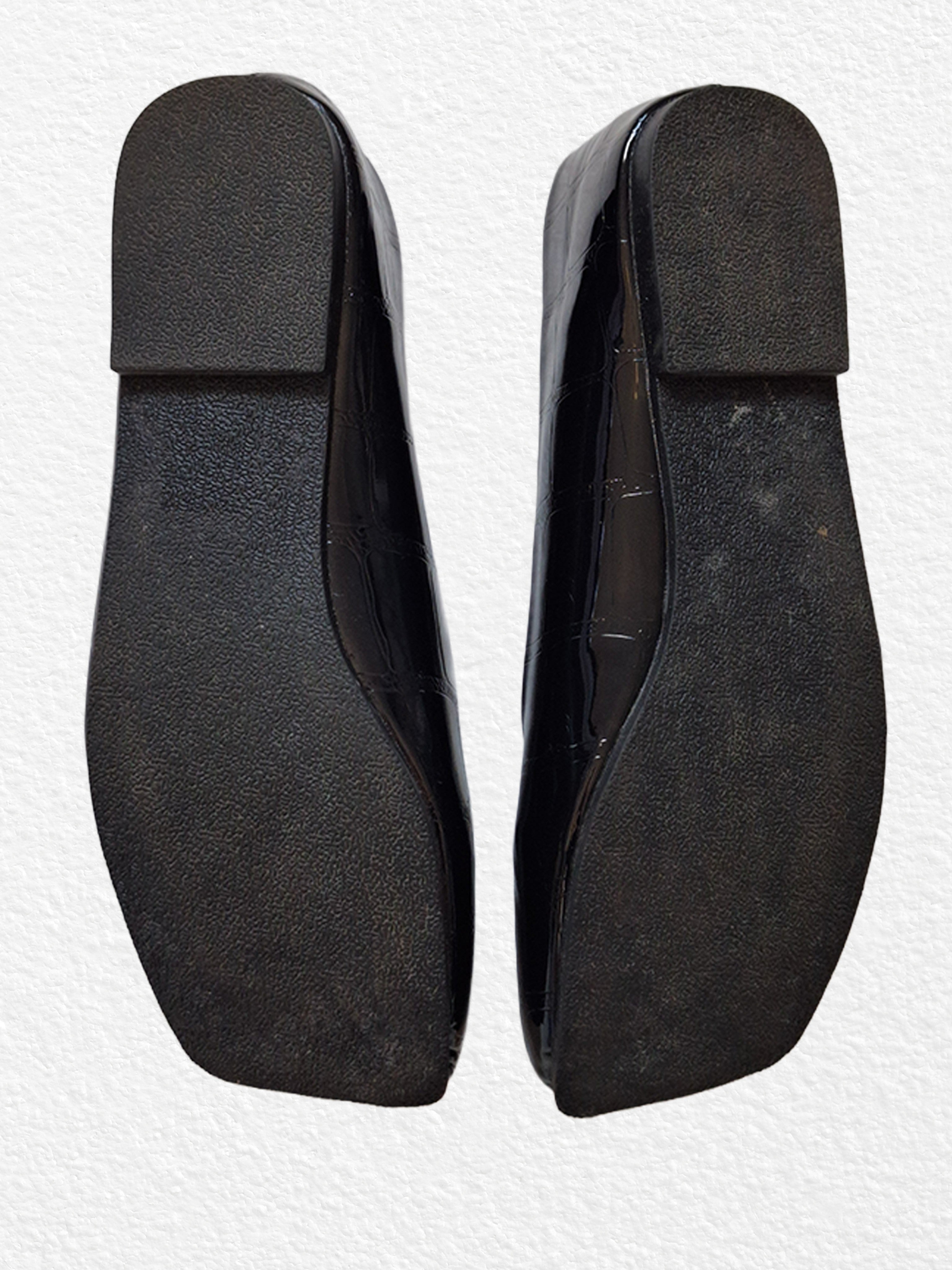 Black flats with a square toe