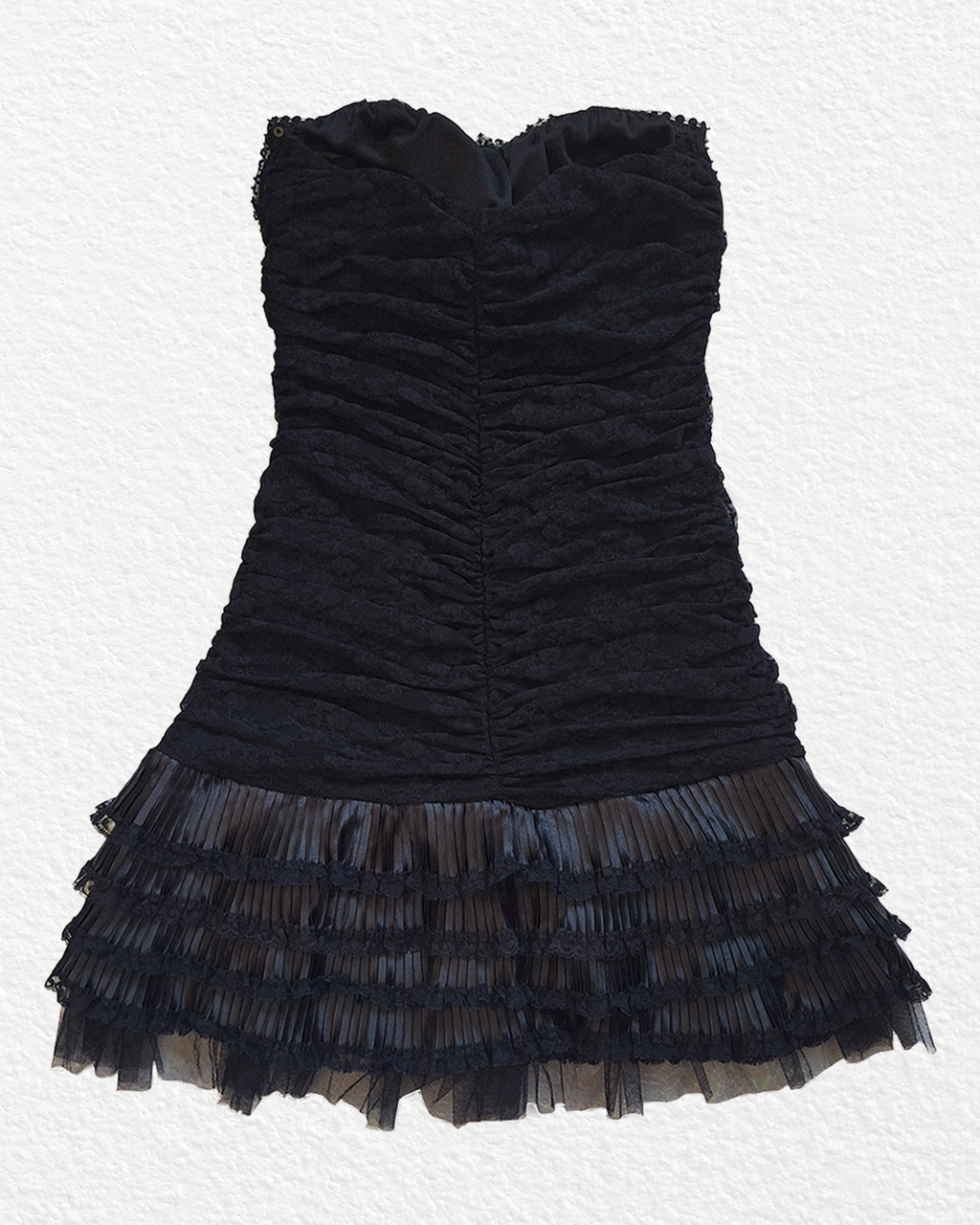 Black strapless mini dress - M