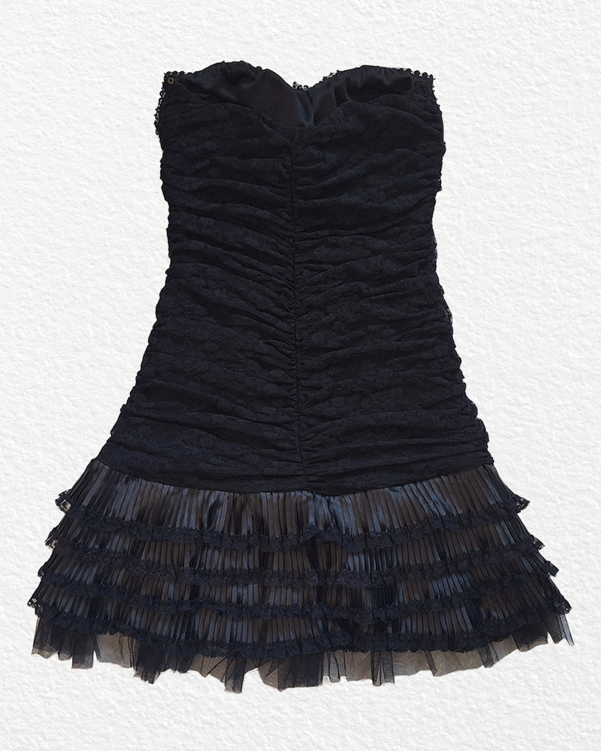 Black strapless mini dress - M