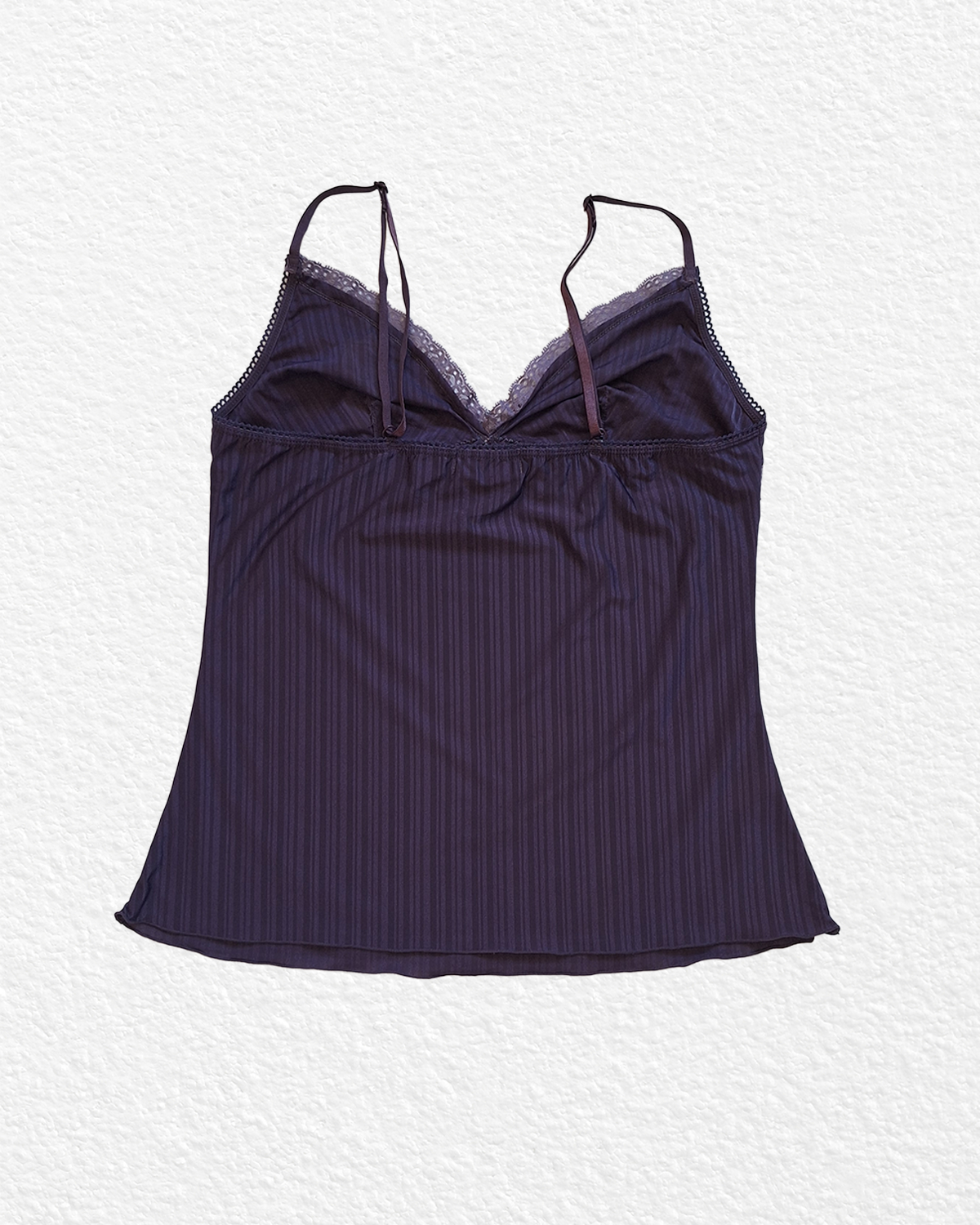 Dark plum satin stripe cami - S/M