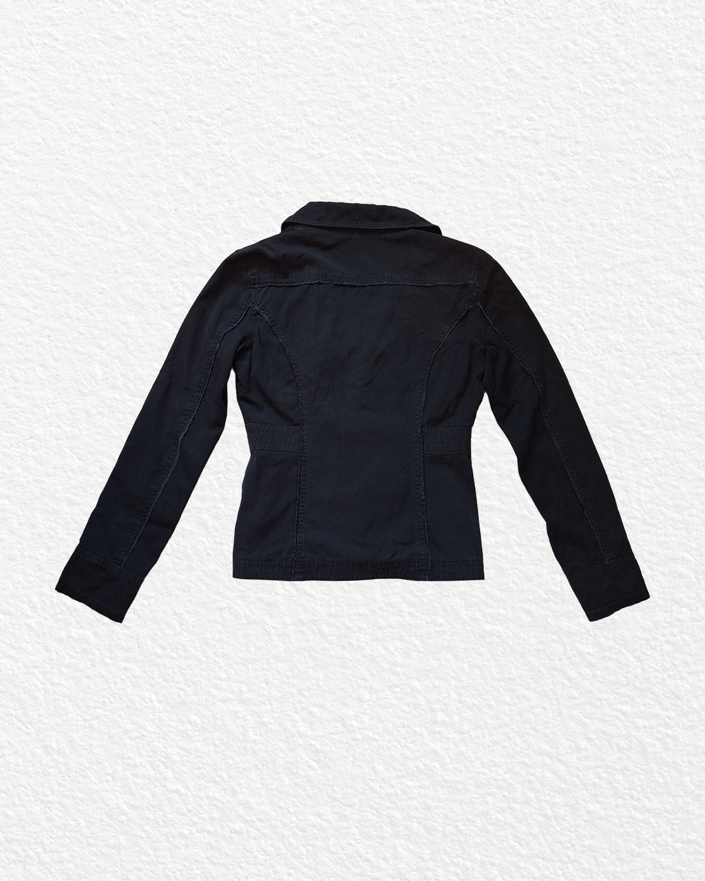 Black Denim Jacket With Special Closure - S