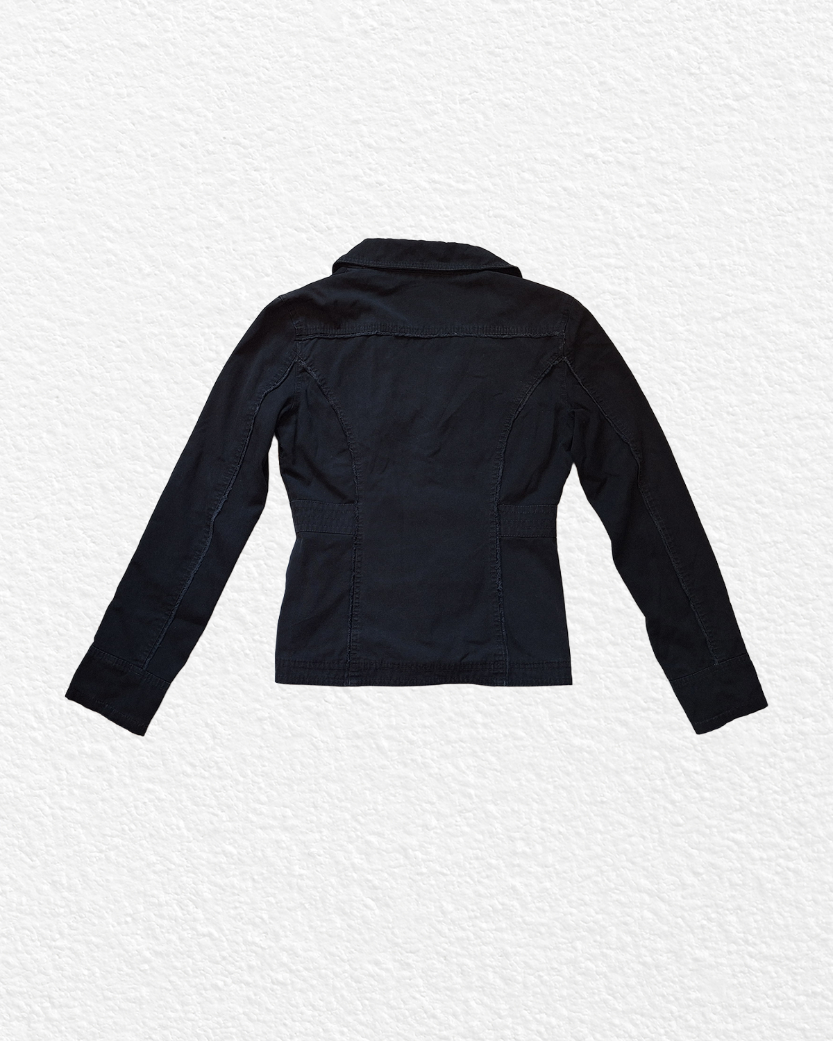 Black Denim Jacket With Special Closure - S