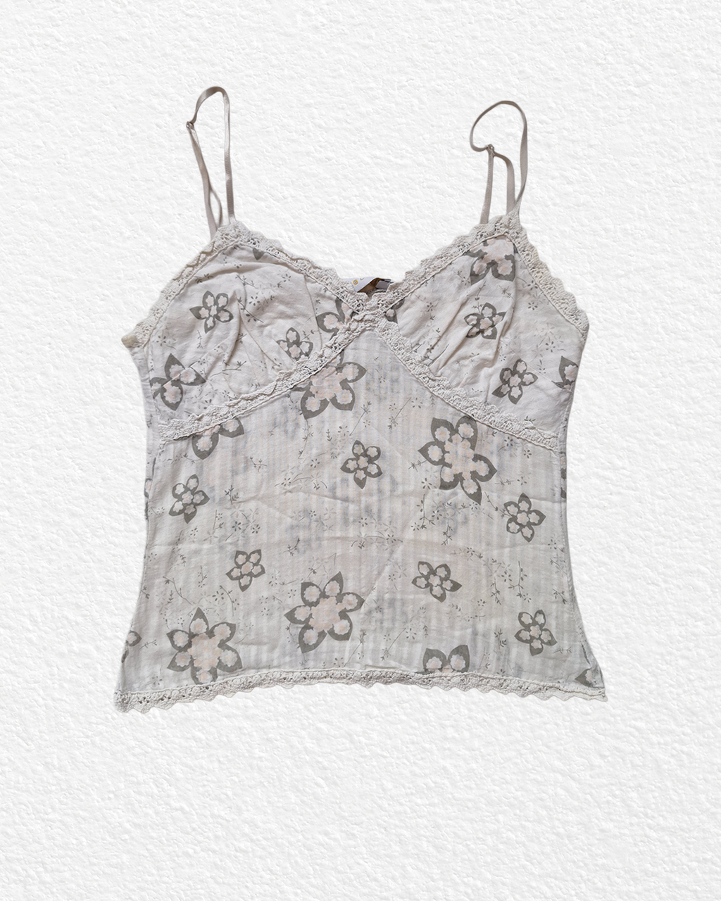 Cream top with floral pattern - S