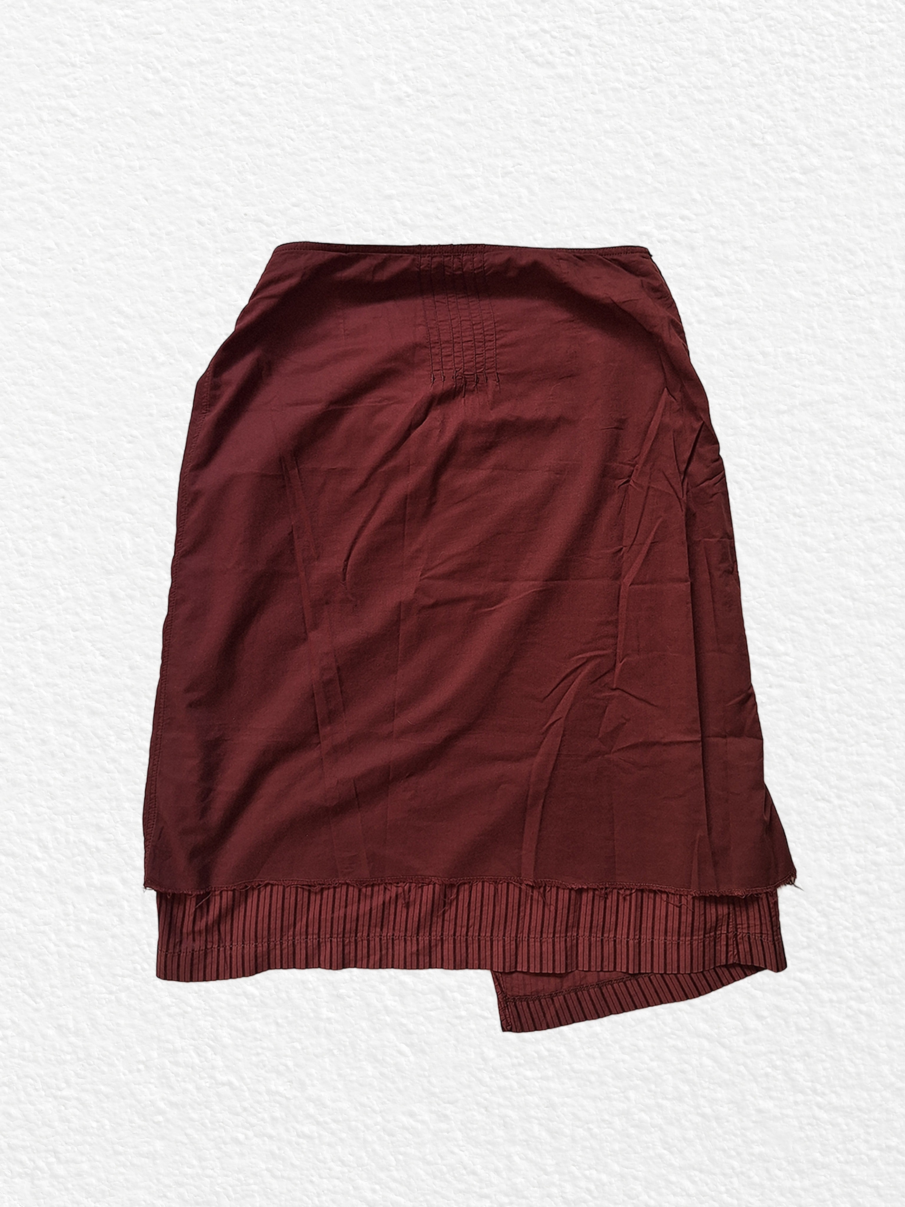 Burgundy wrap skirt