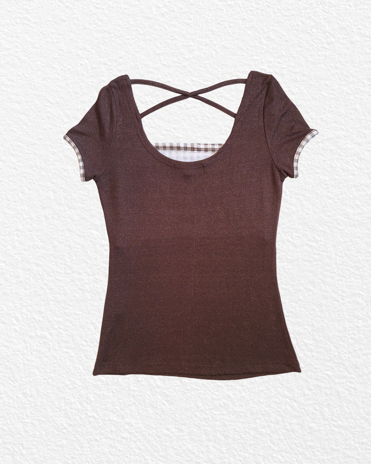 Grey and Brown Printed T-Shirt - S