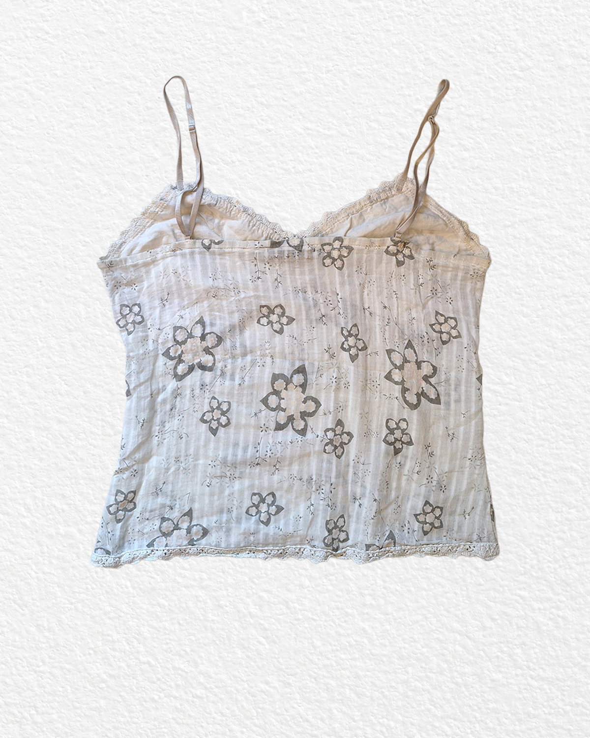 Cream top with floral pattern - S