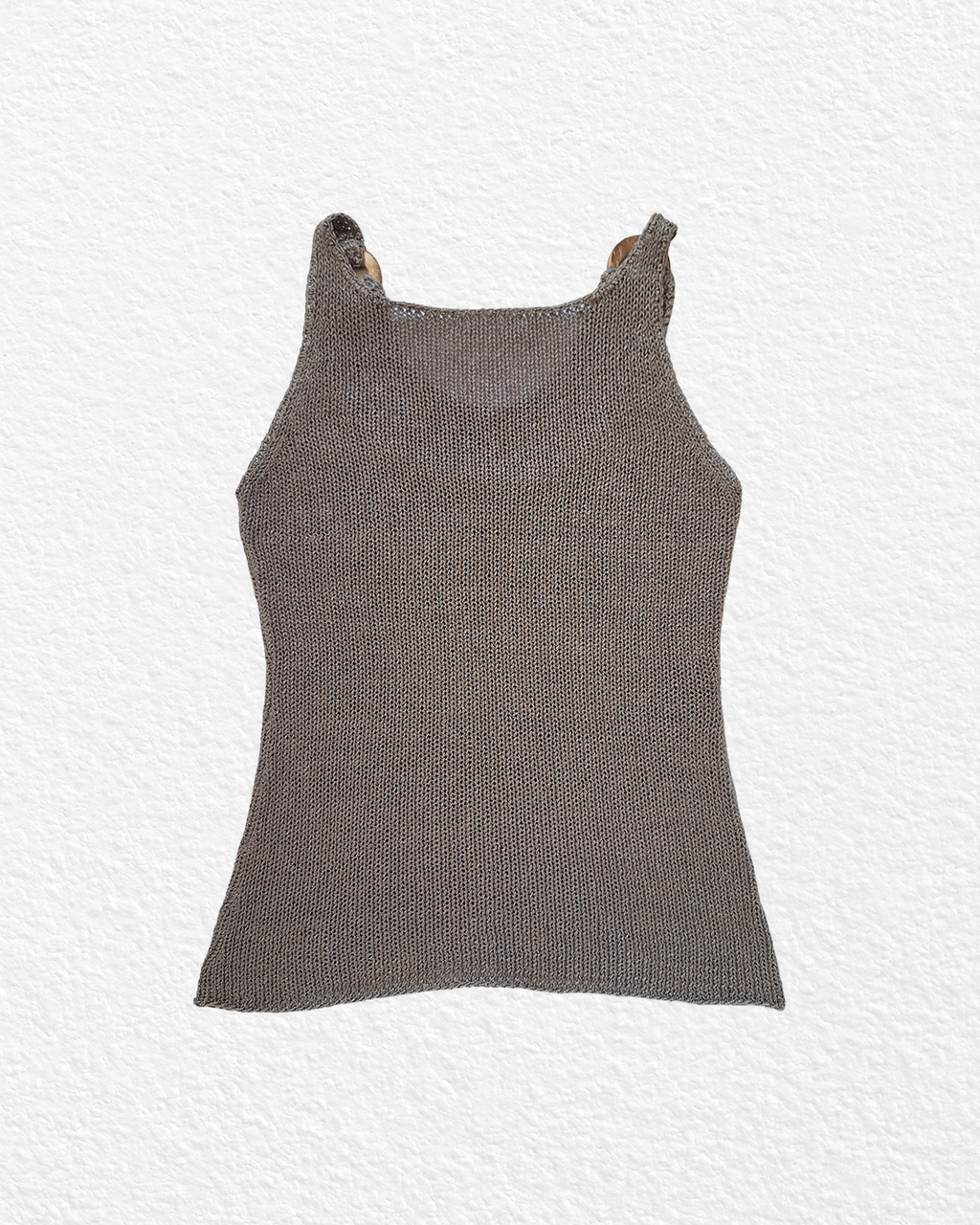 Taupe knit tank top — S