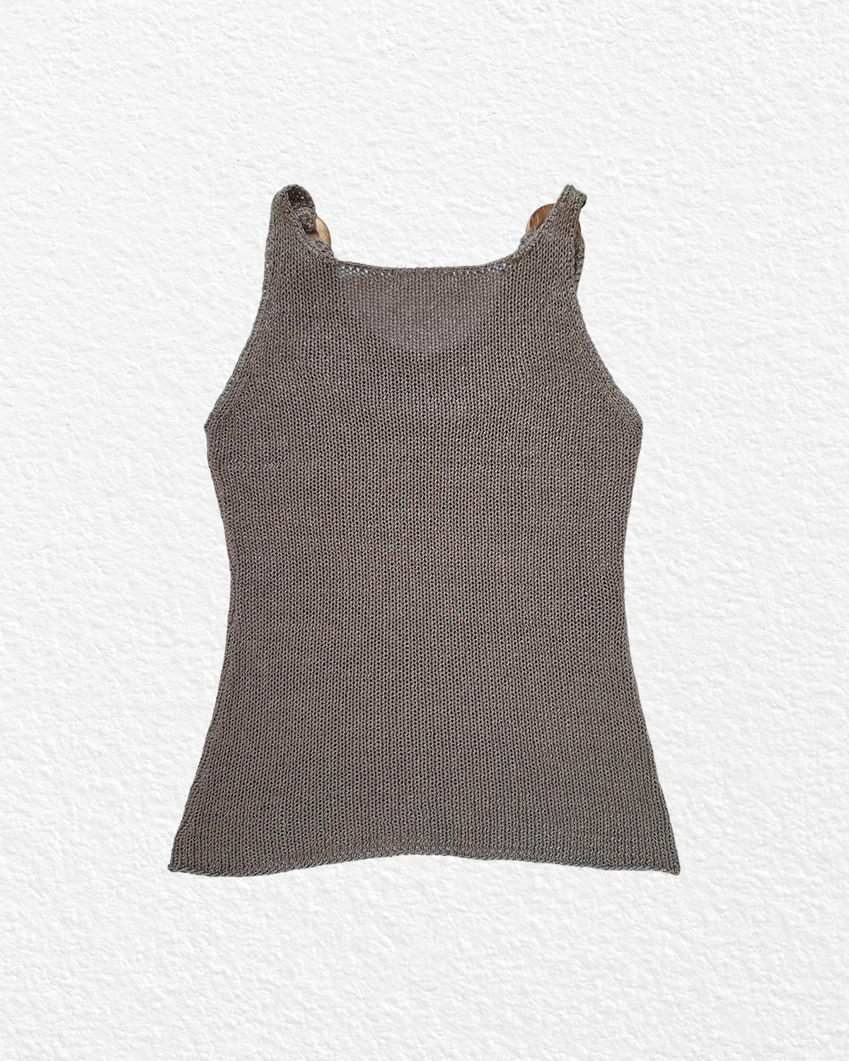 Taupe knit tank top — S