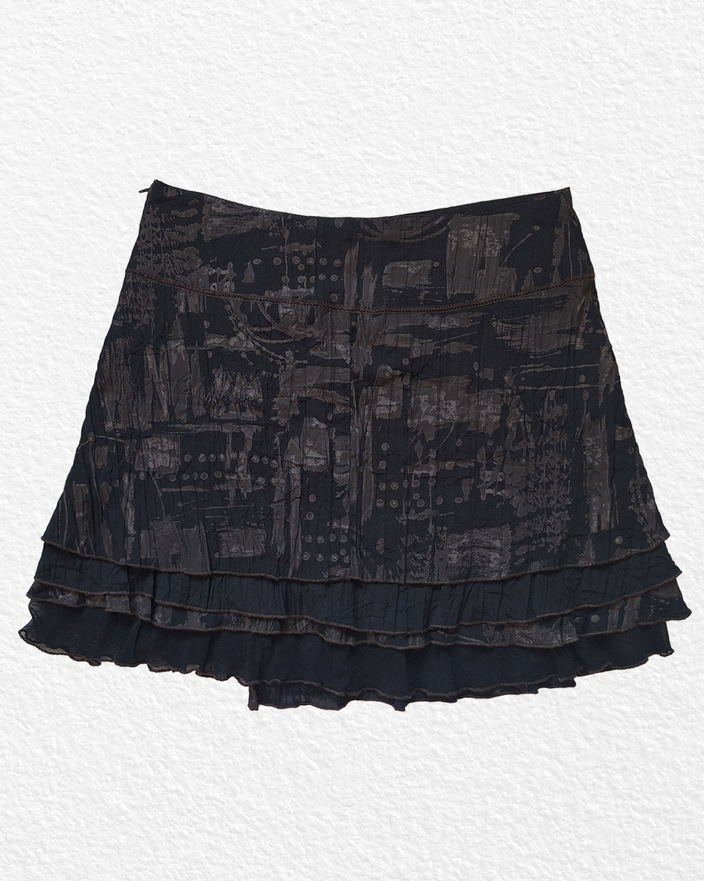Oriental Brown and Black Skirt - M