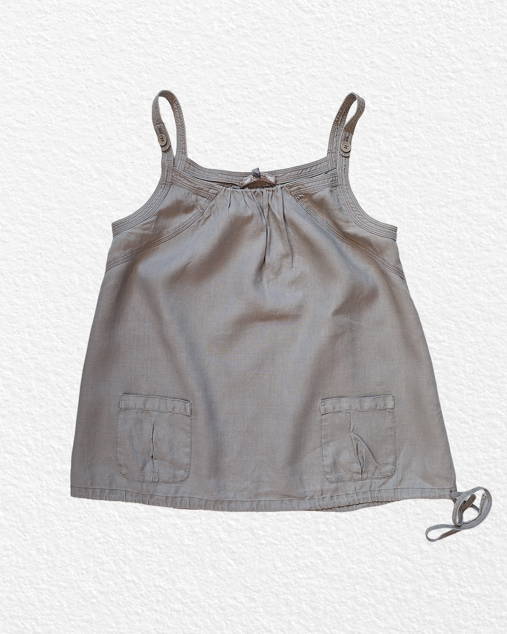 Warm grey linen cami top - M