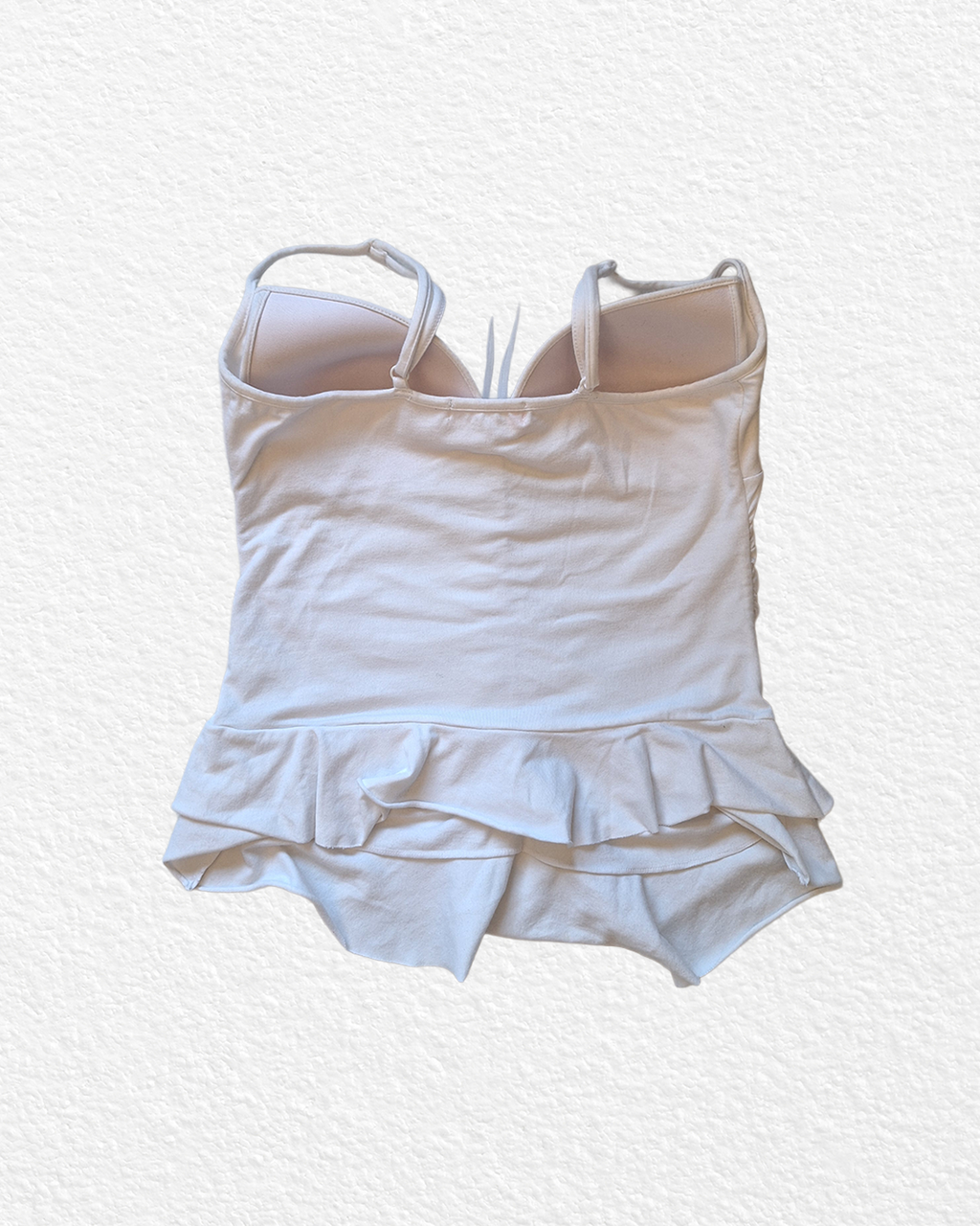 Y2K White Top With Suspenders - S